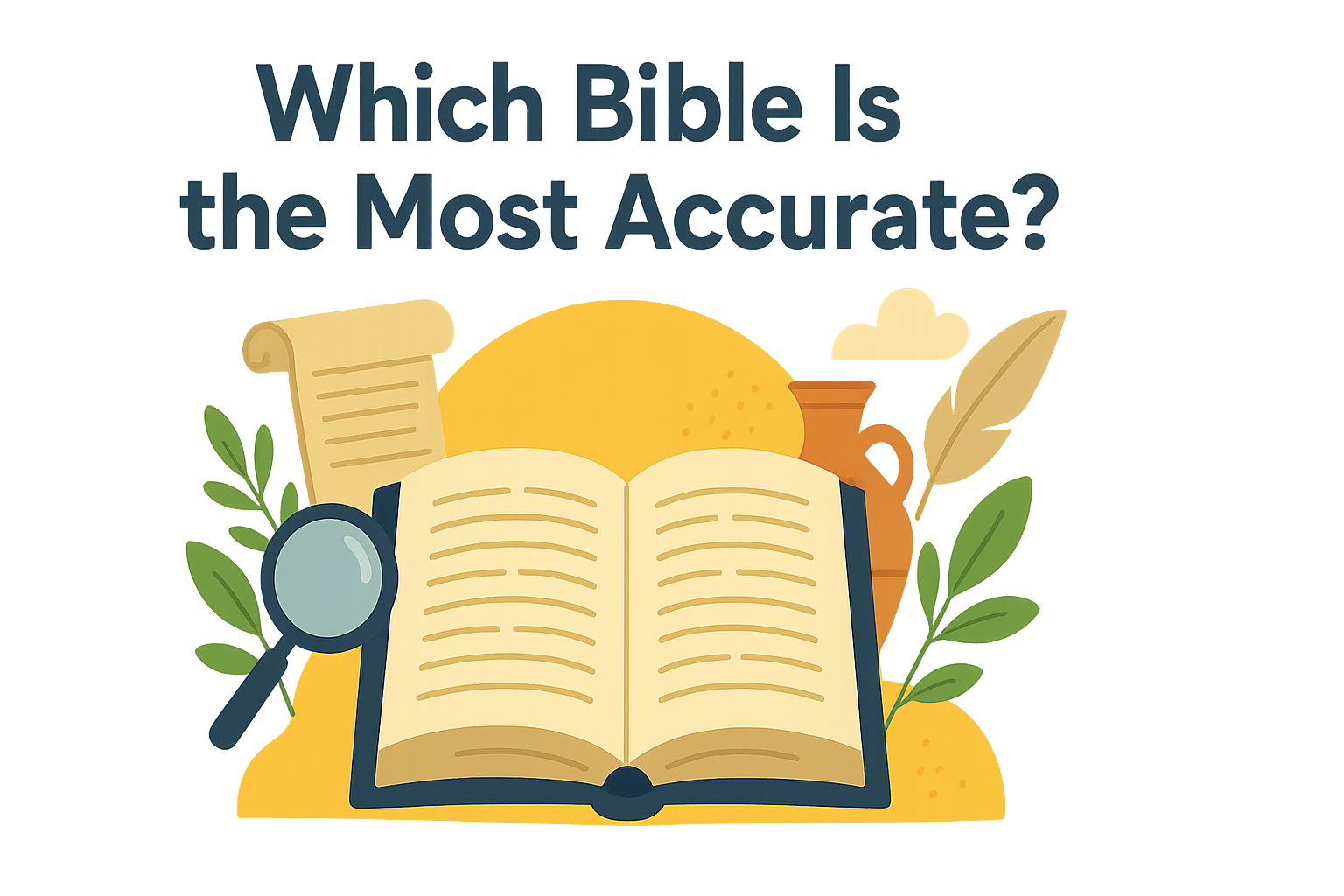 Cartoon illustration representing which bible is the most accurate