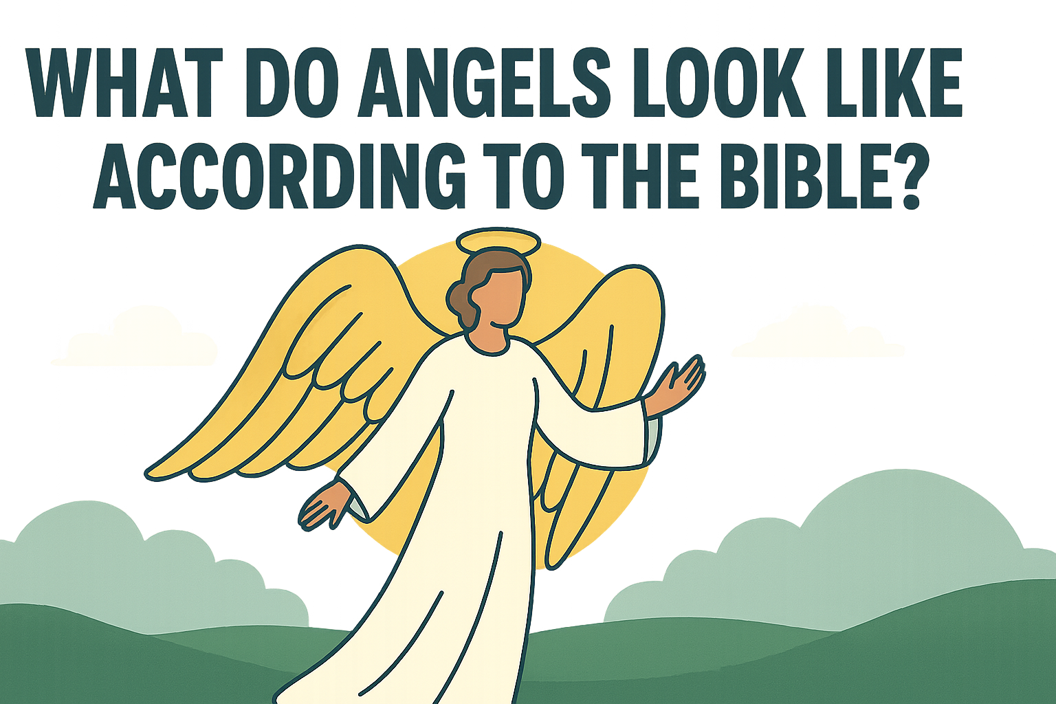 Cartoon illustration representing what do angels look like according to the bible