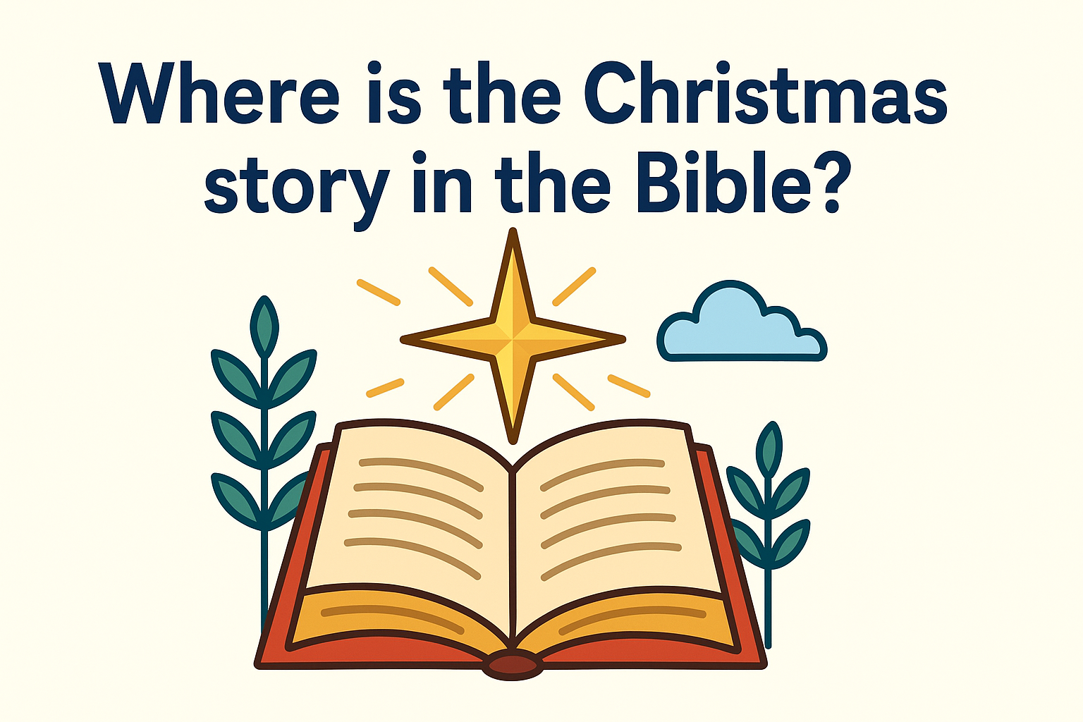 Cartoon illustration representing where is the christmas story in the bible