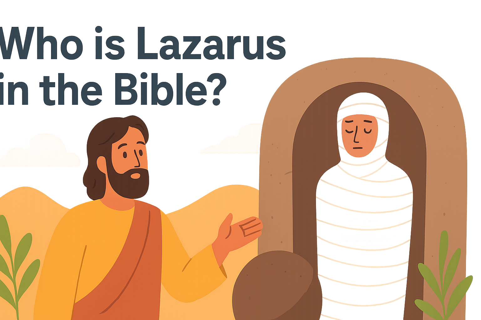 Cartoon illustration representing who is lazarus in the bible