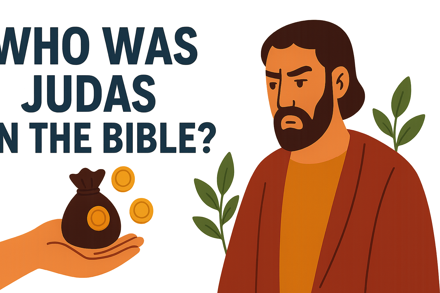 Cartoon illustration representing who was judas in the bible