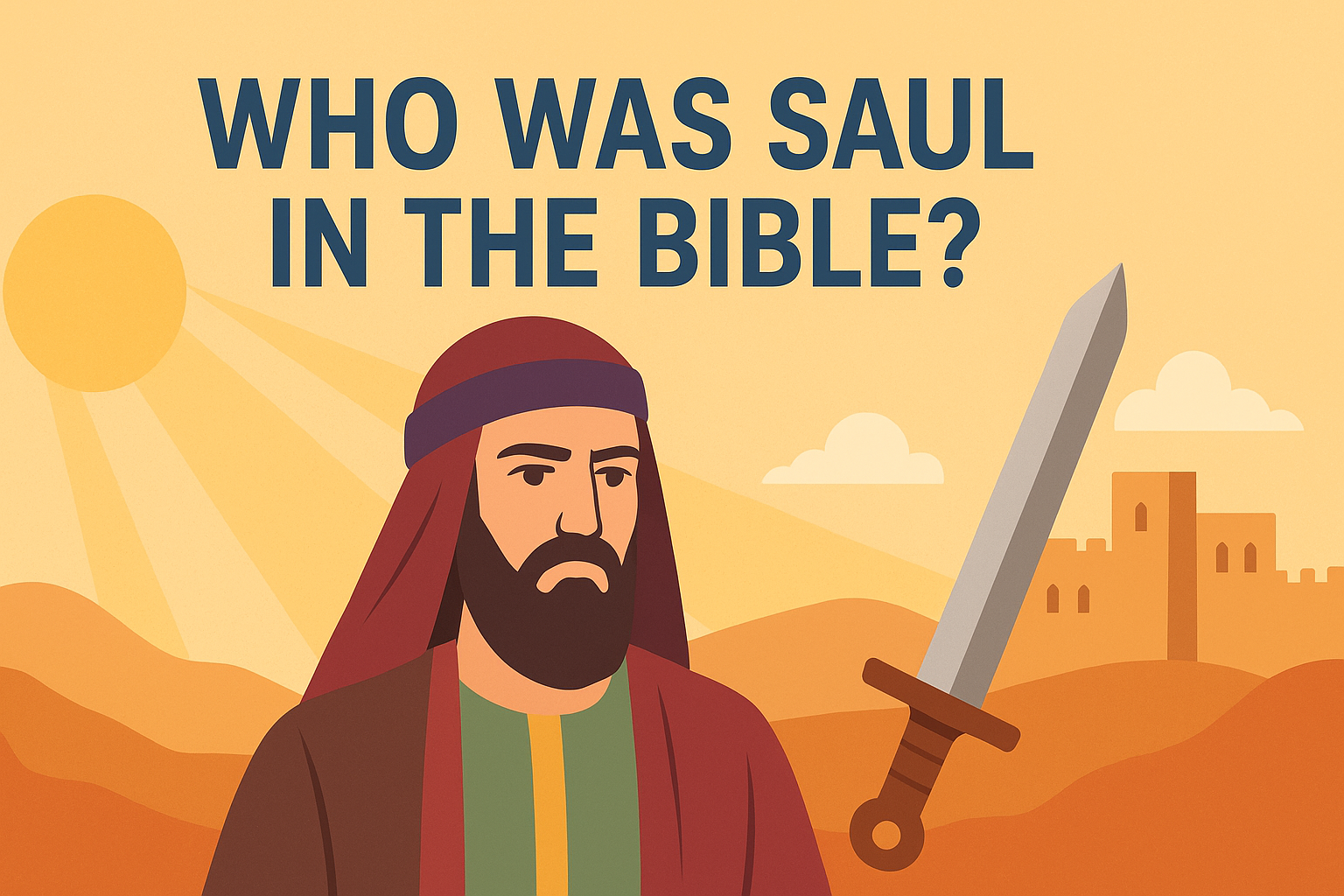 Cartoon illustration representing who was saul in the bible