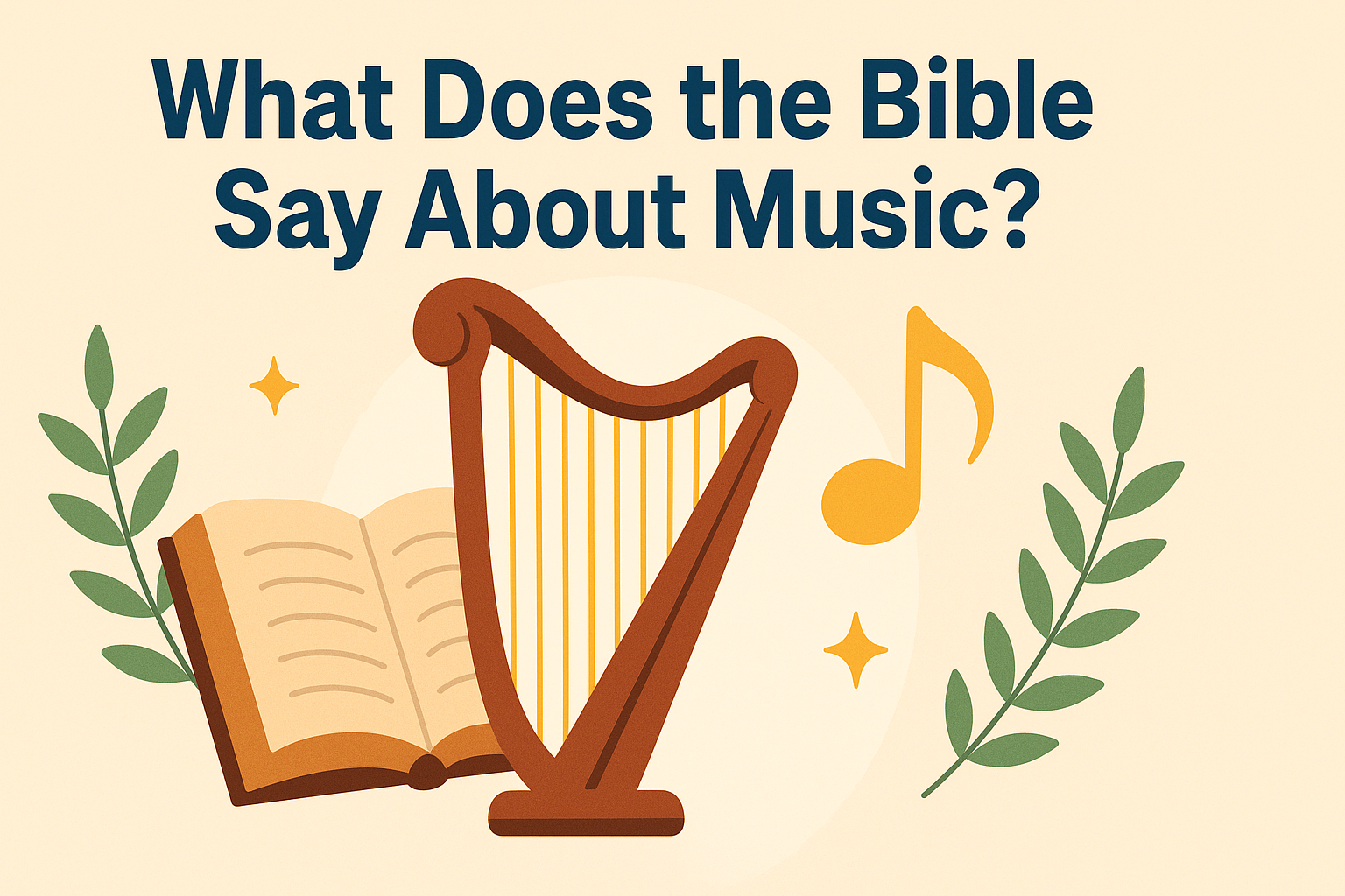 Cartoon illustration representing what does the bible say about music