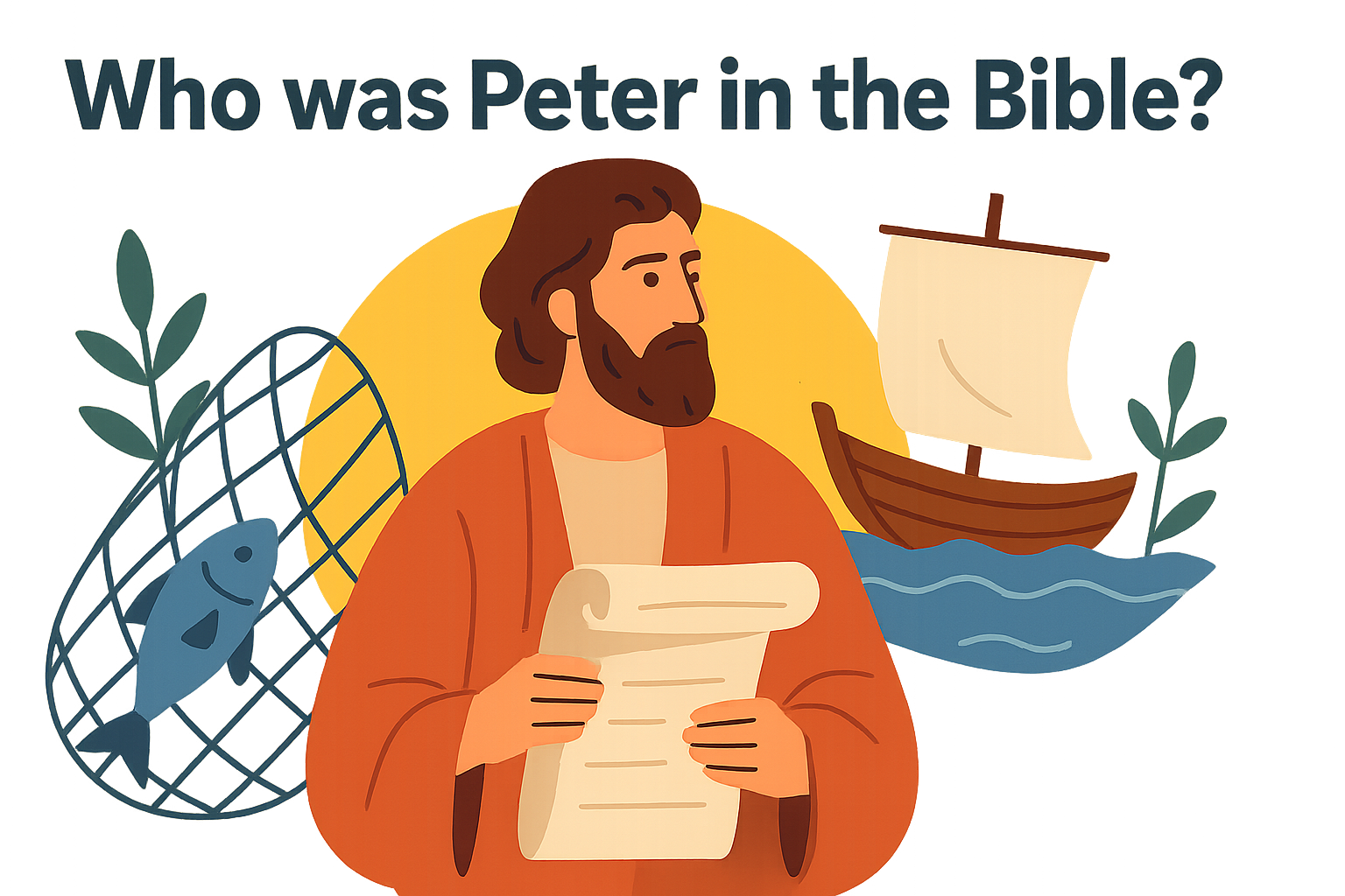 Cartoon illustration representing who was peter in the bible