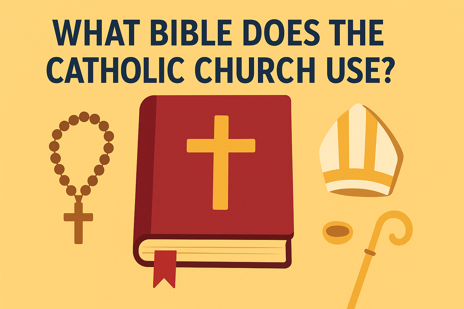 Cartoon illustration representing what bible does the catholic church use
