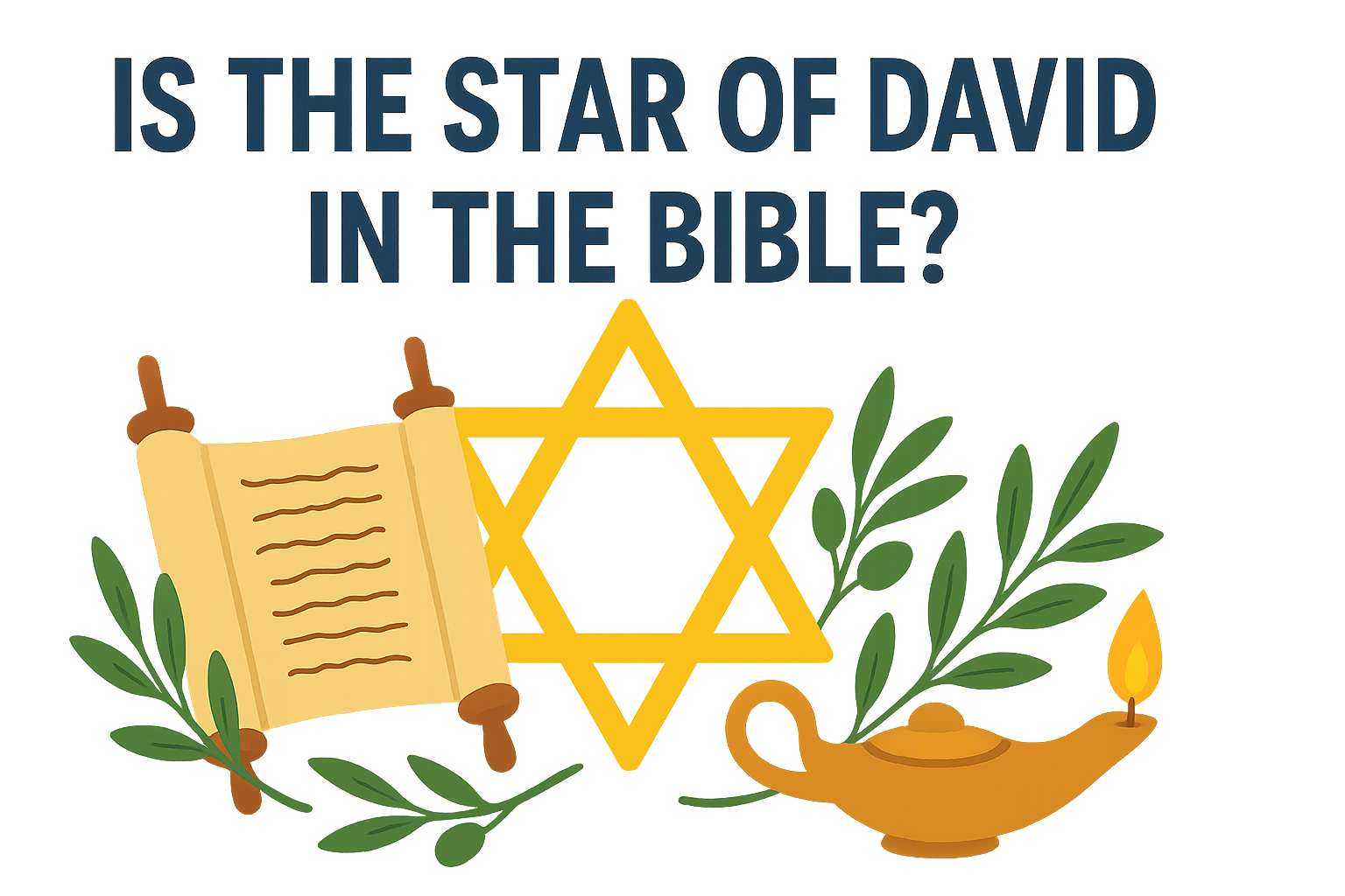 Cartoon illustration representing is the star of david in the bible