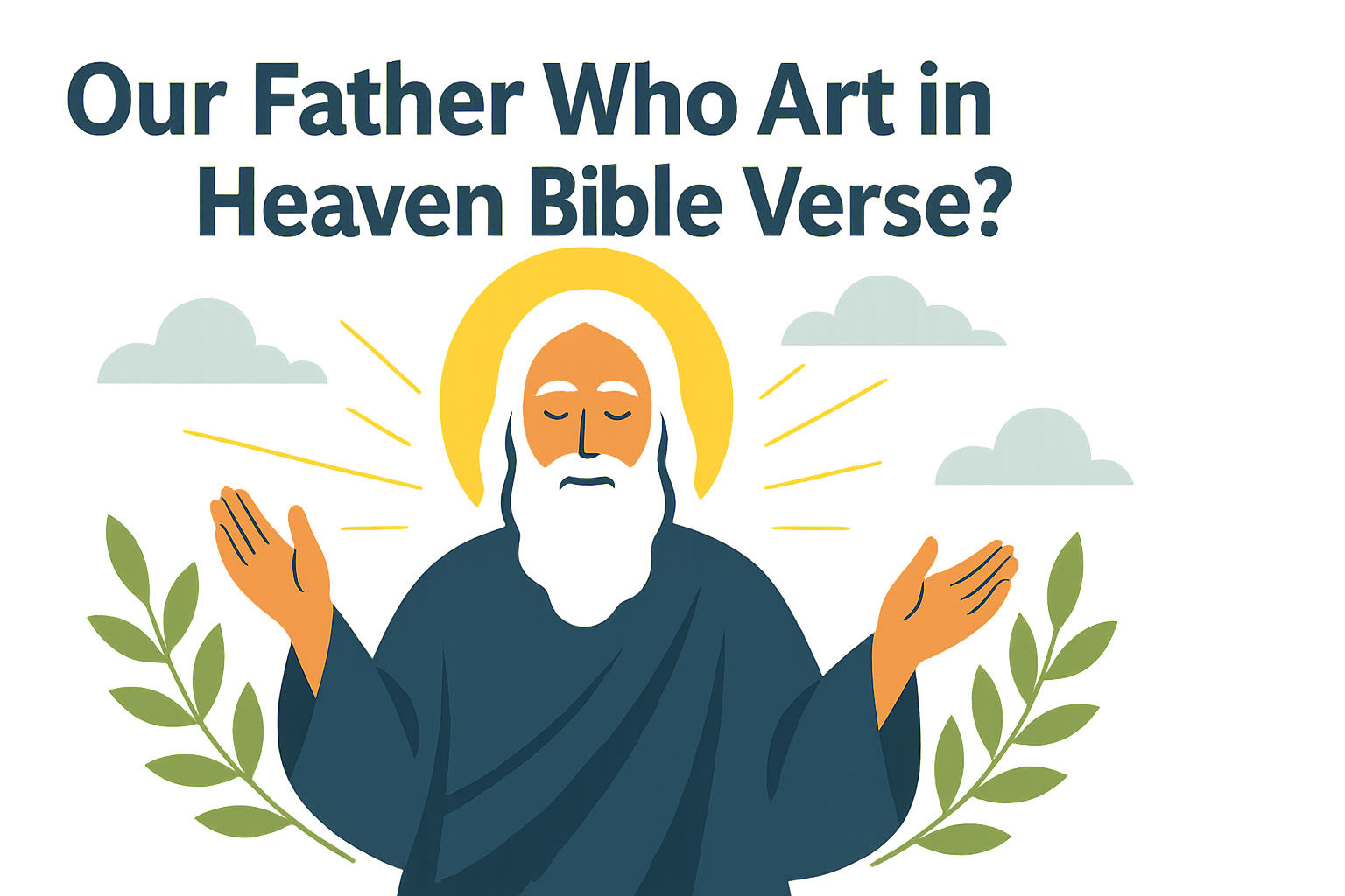 Cartoon illustration representing our father who art in heaven bible verse