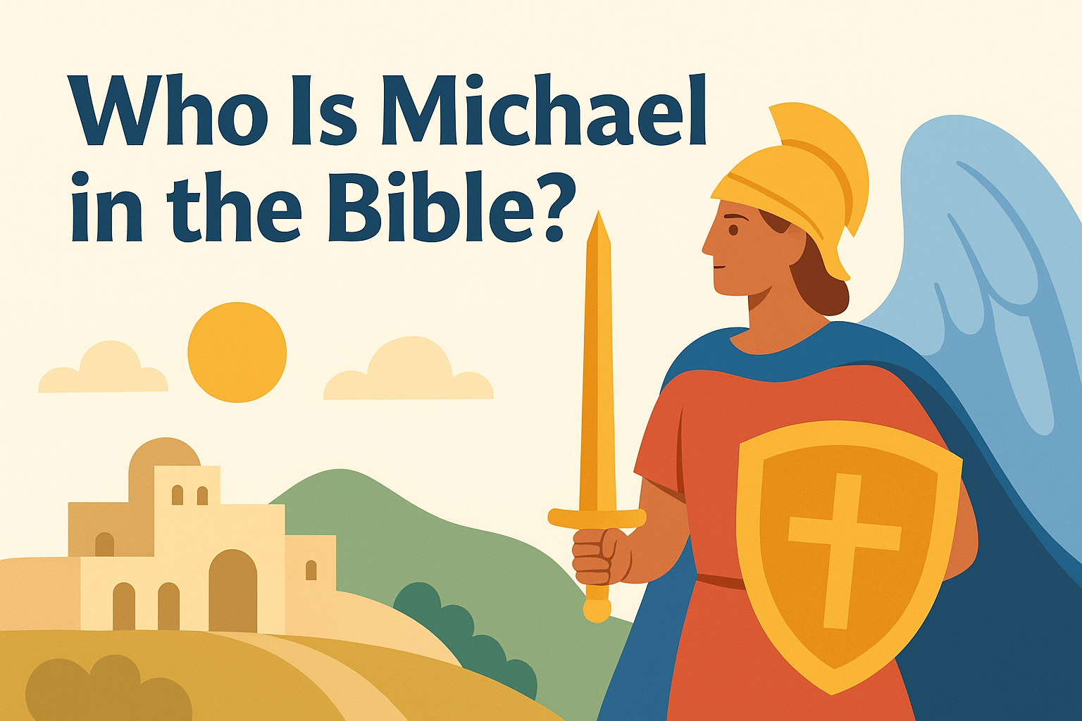 Cartoon illustration representing who is michael in the bible