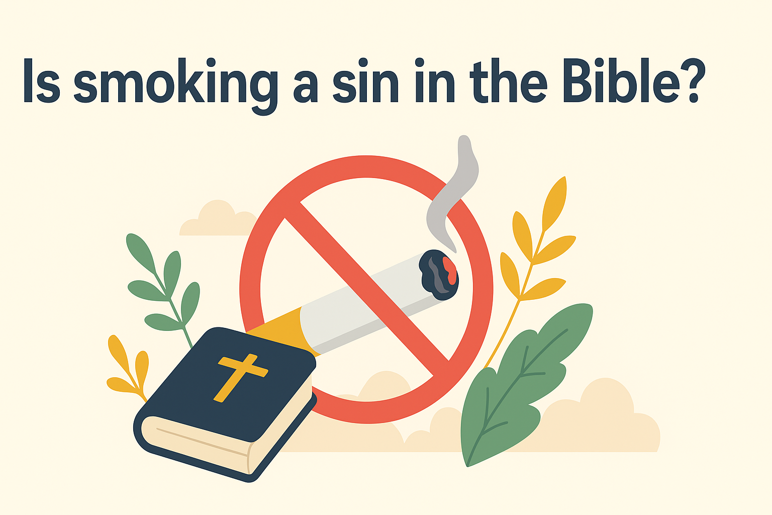 Cartoon illustration representing is smoking a sin in the bible