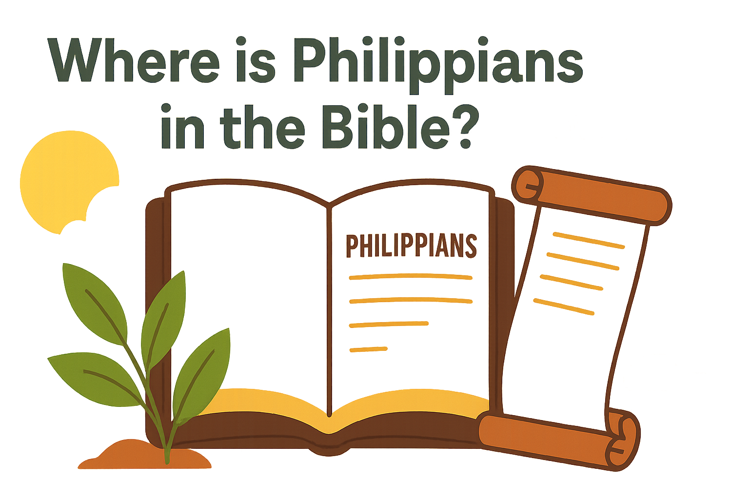 Cartoon illustration representing where is philippians in the bible