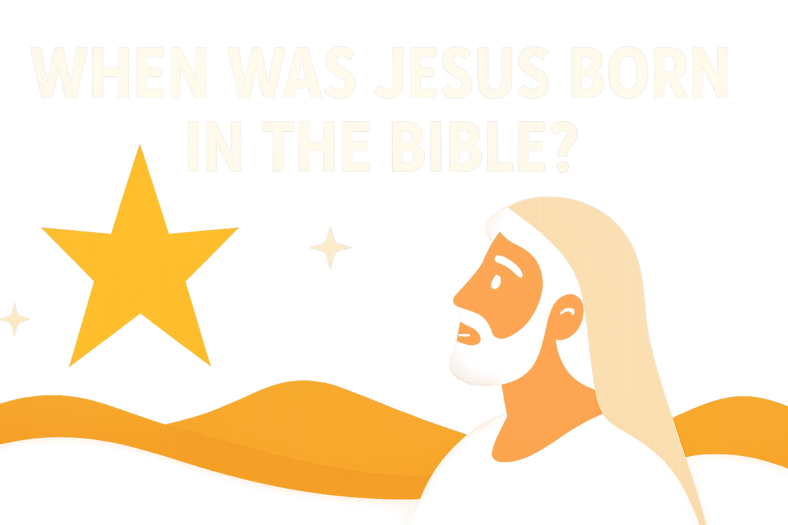 Cartoon illustration representing when was jesus born in the bible