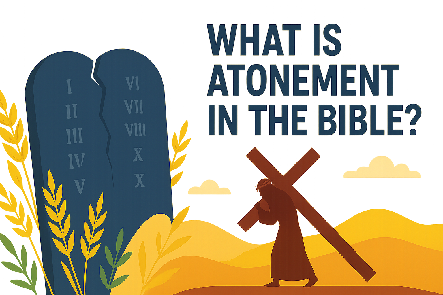 Cartoon illustration representing what is atonement in the bible