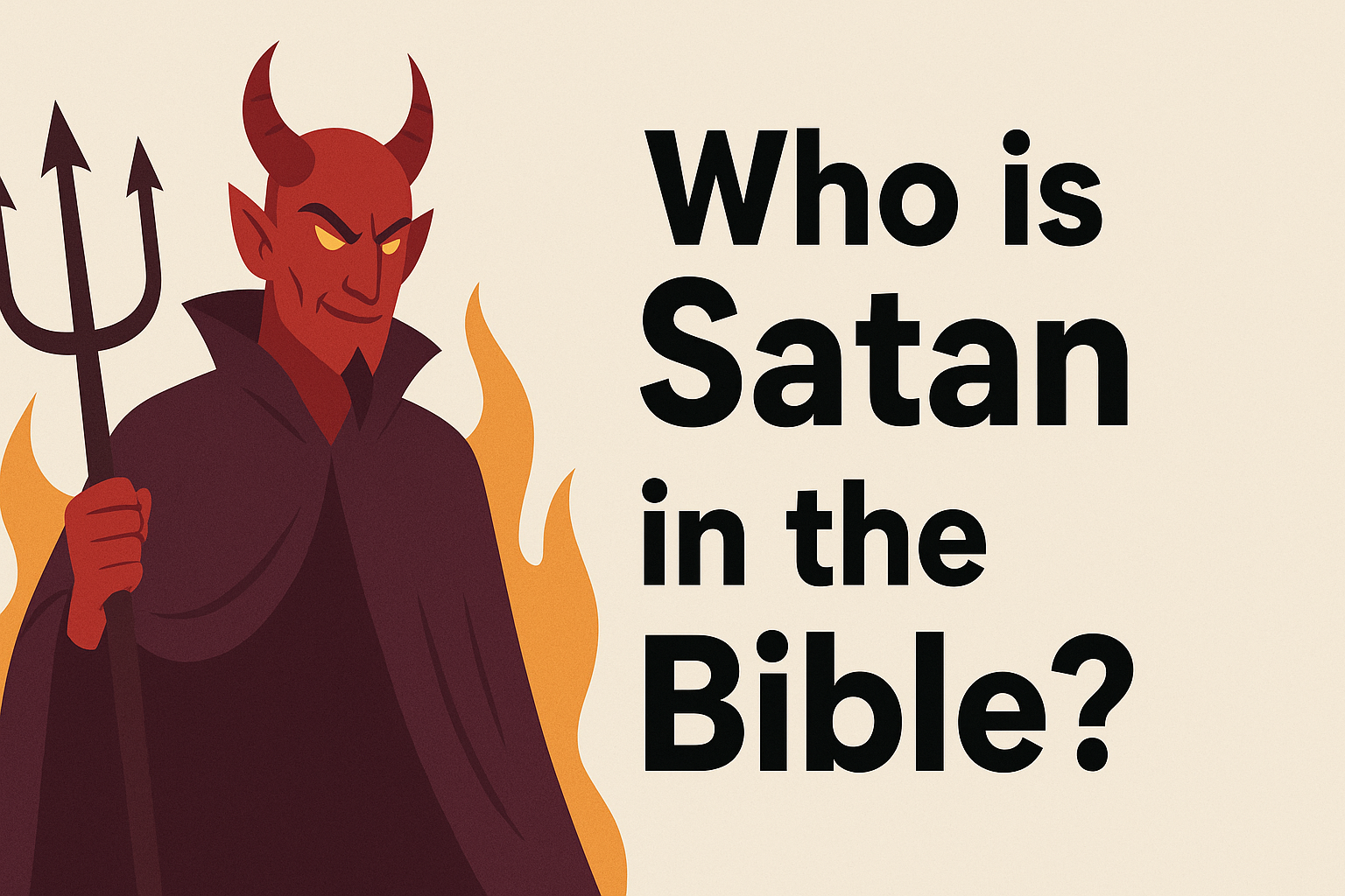 Cartoon illustration representing who is satan in the bible
