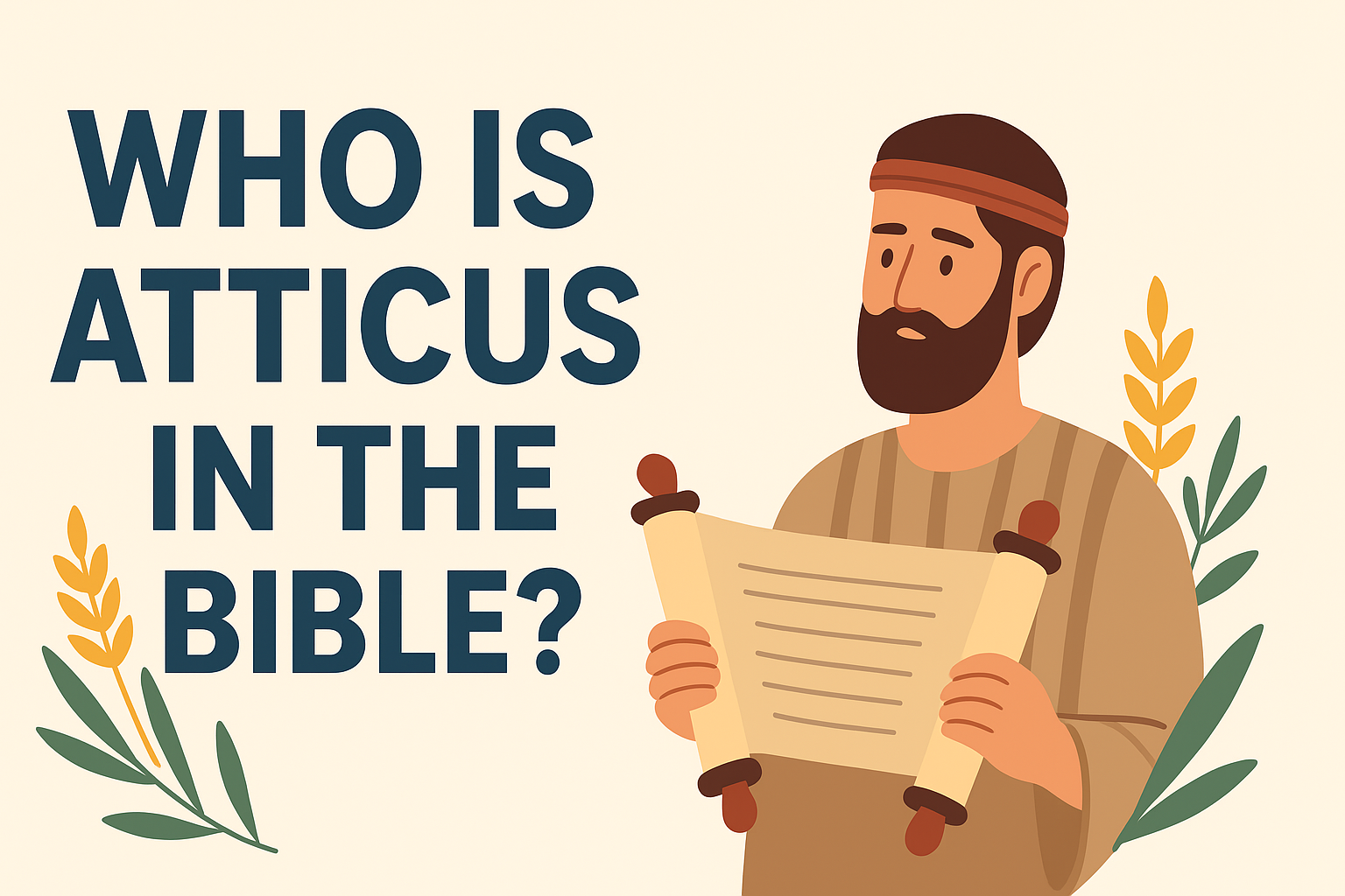 Cartoon illustration representing who is atticus in the bible