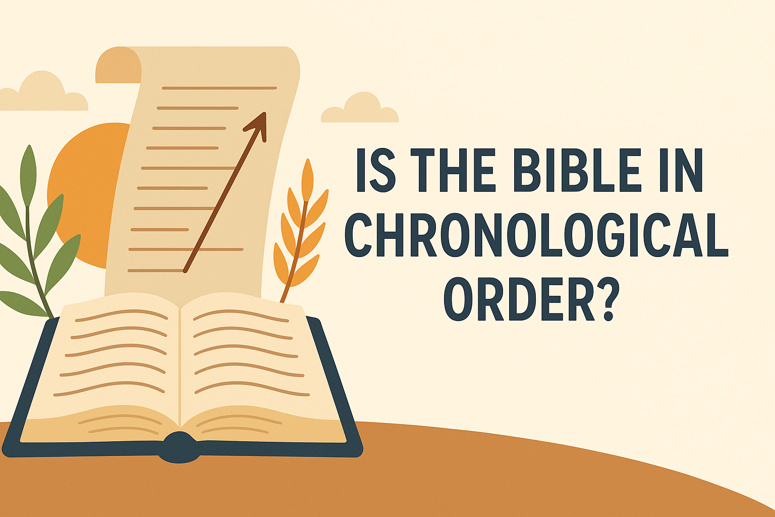 Cartoon illustration representing is the bible in chronological order