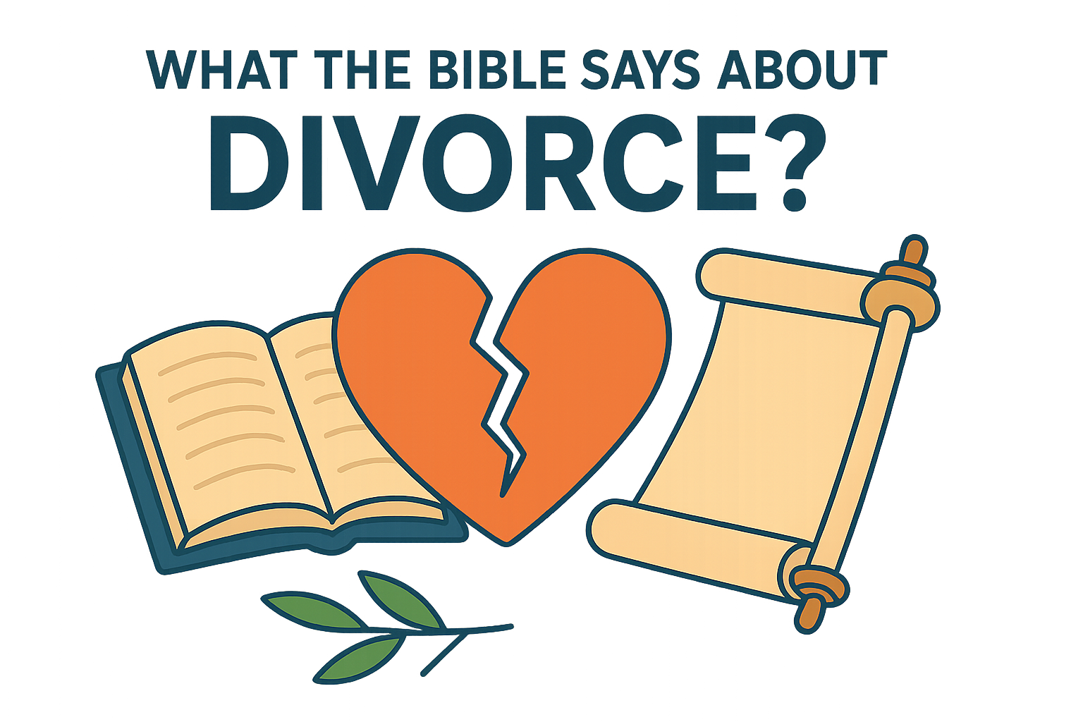 Cartoon illustration representing what the bible says about divorce
