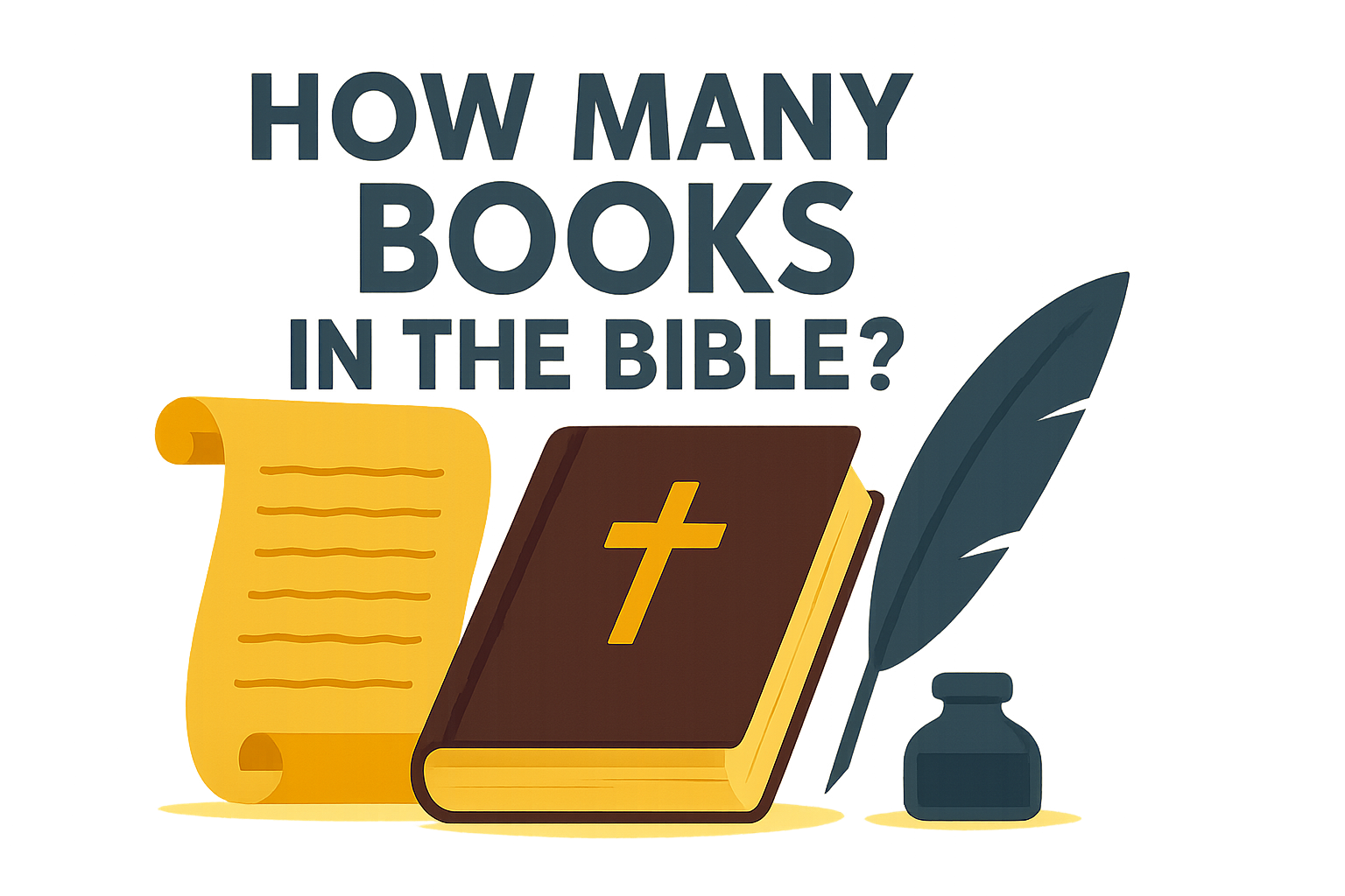 Cartoon illustration representing how many book in the bible