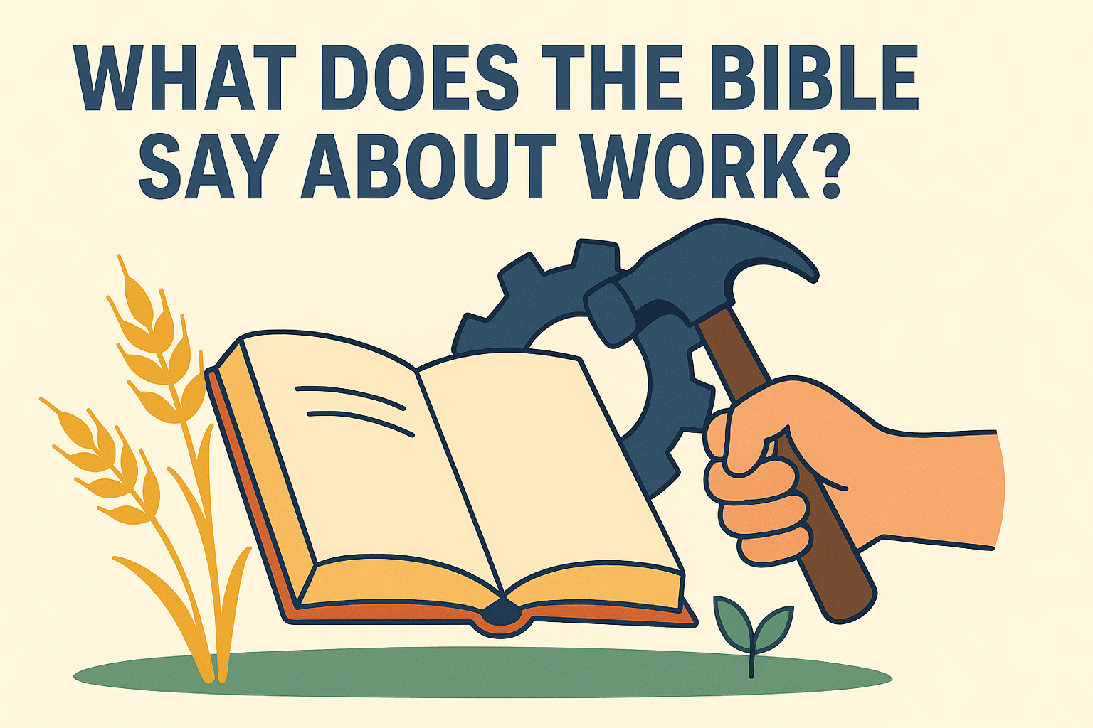 Cartoon illustration representing what does the bible say about work