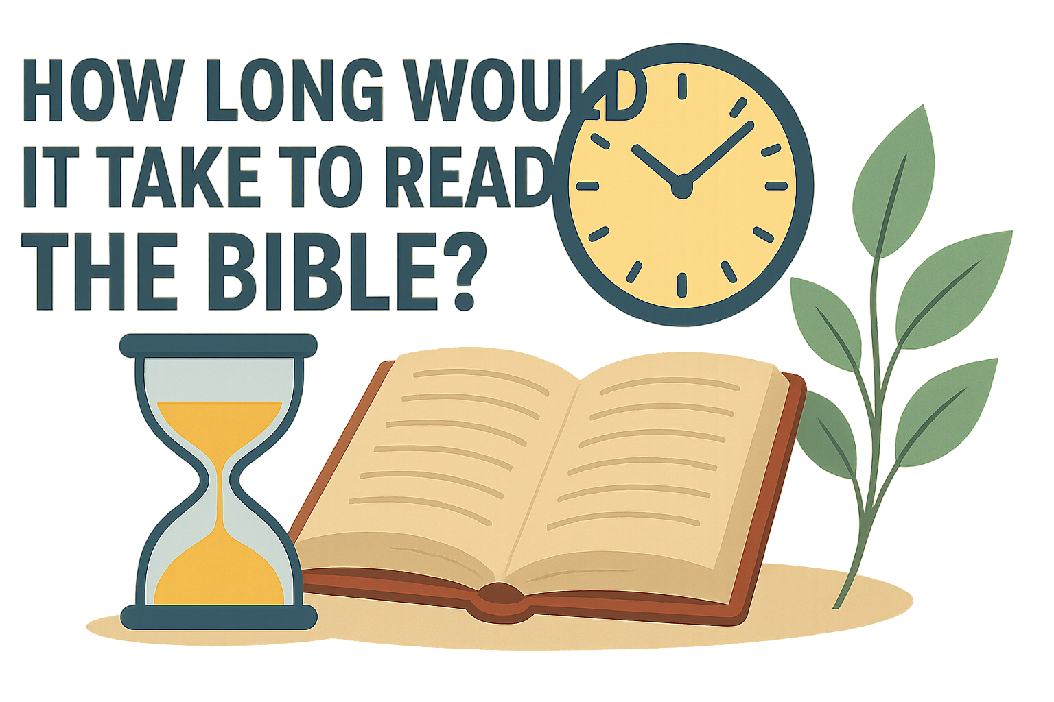 Cartoon illustration representing how long would it take to read the bible