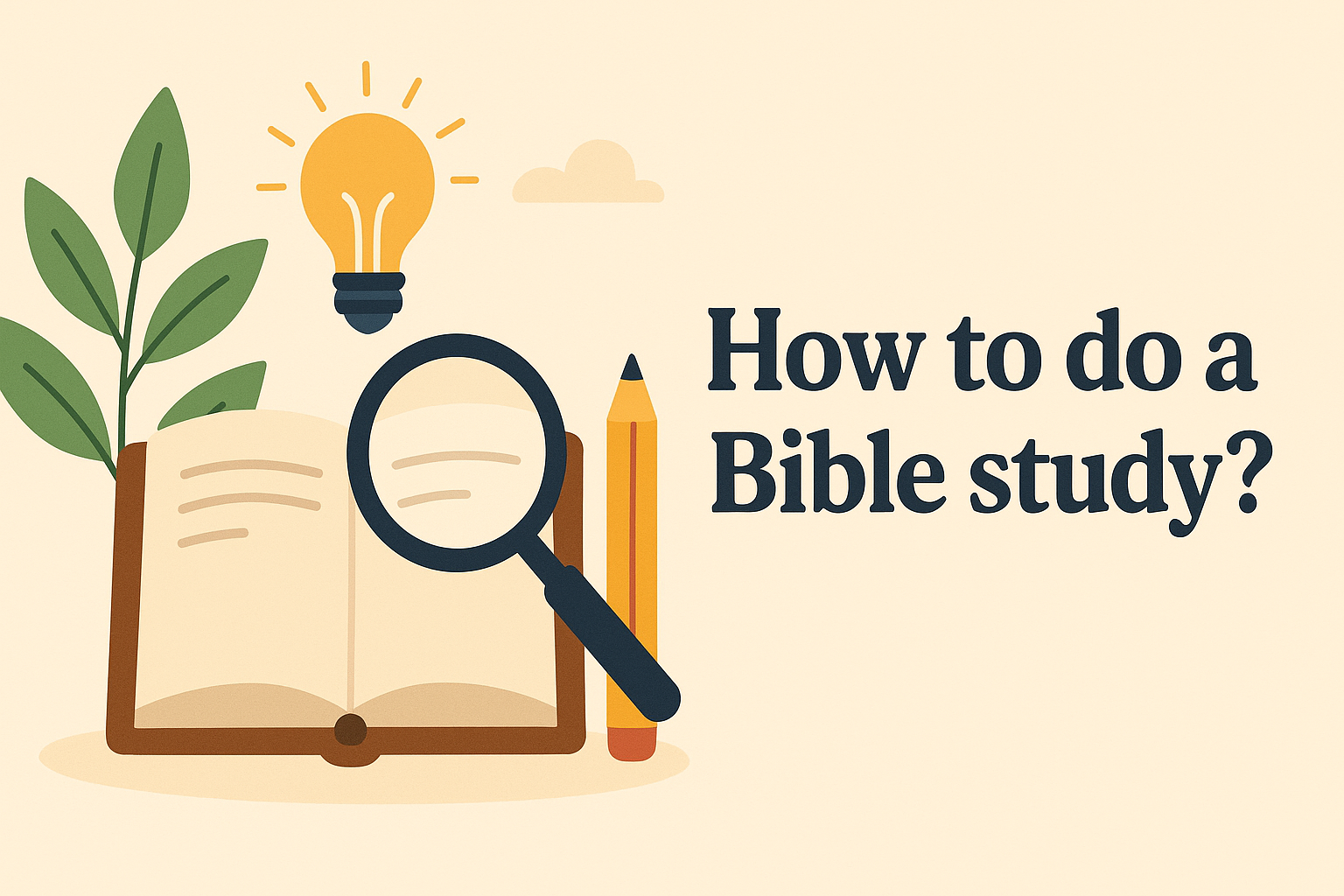 Cartoon illustration representing how to do a bible study
