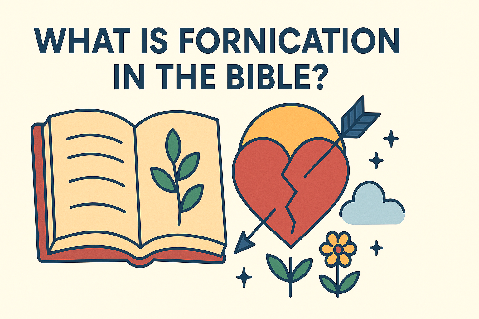 Cartoon illustration representing what is fornication in the bible
