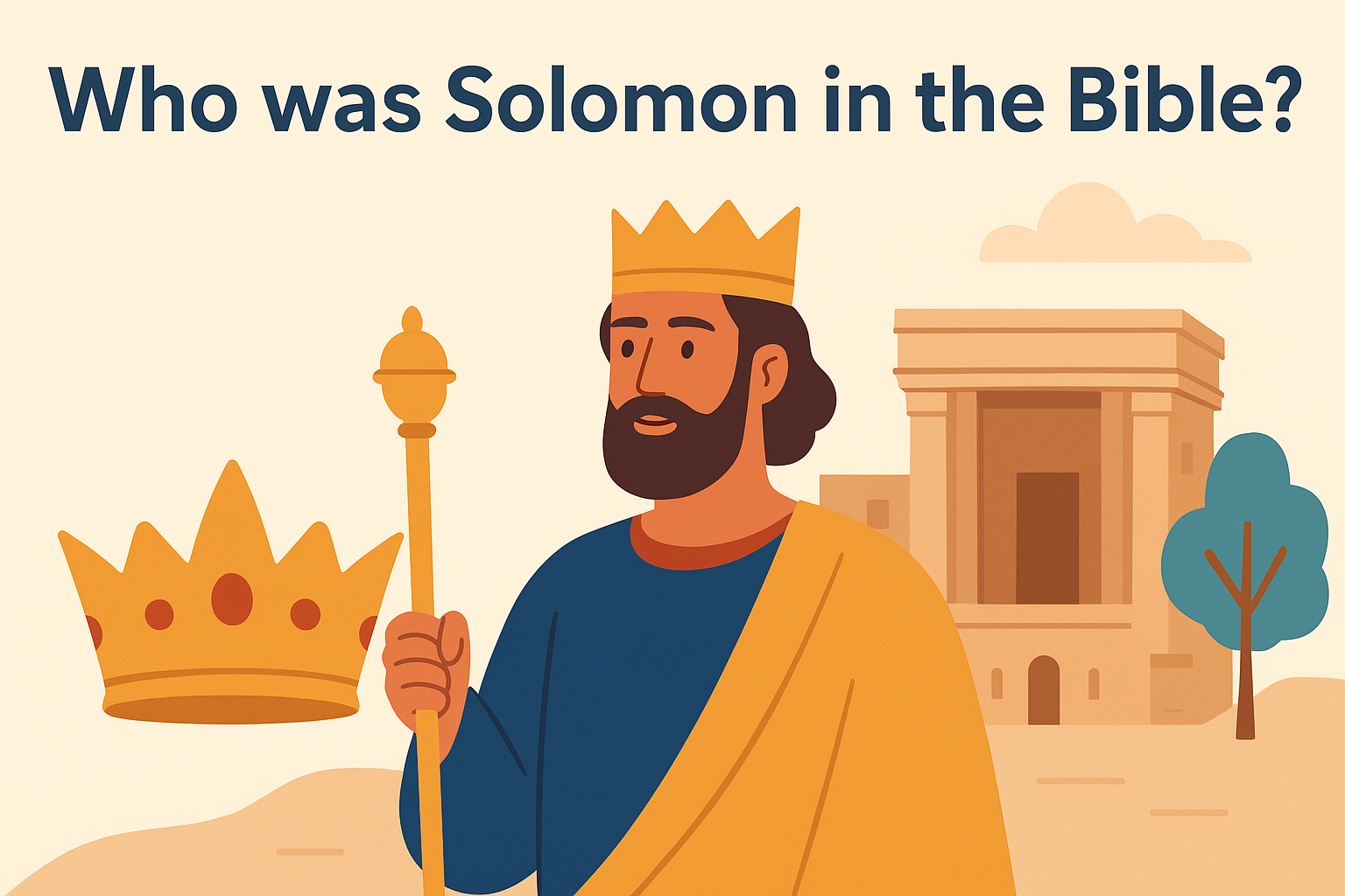 Cartoon illustration representing who was solomon in the bible