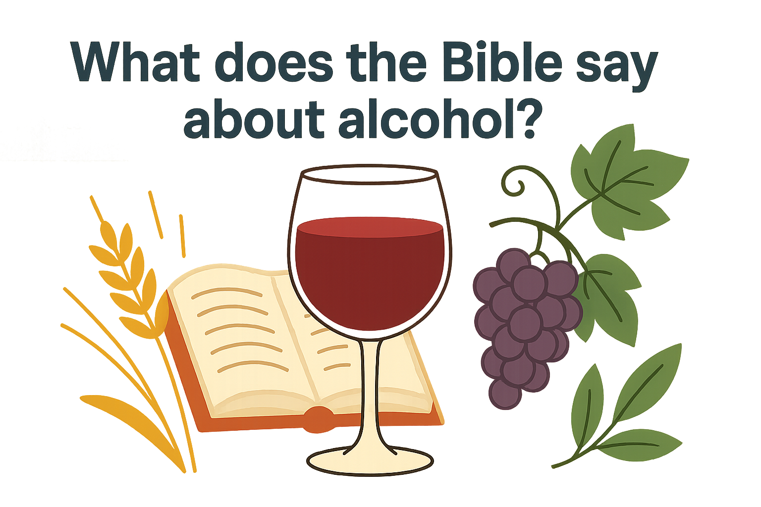Cartoon illustration representing what does the bible say about alcohol