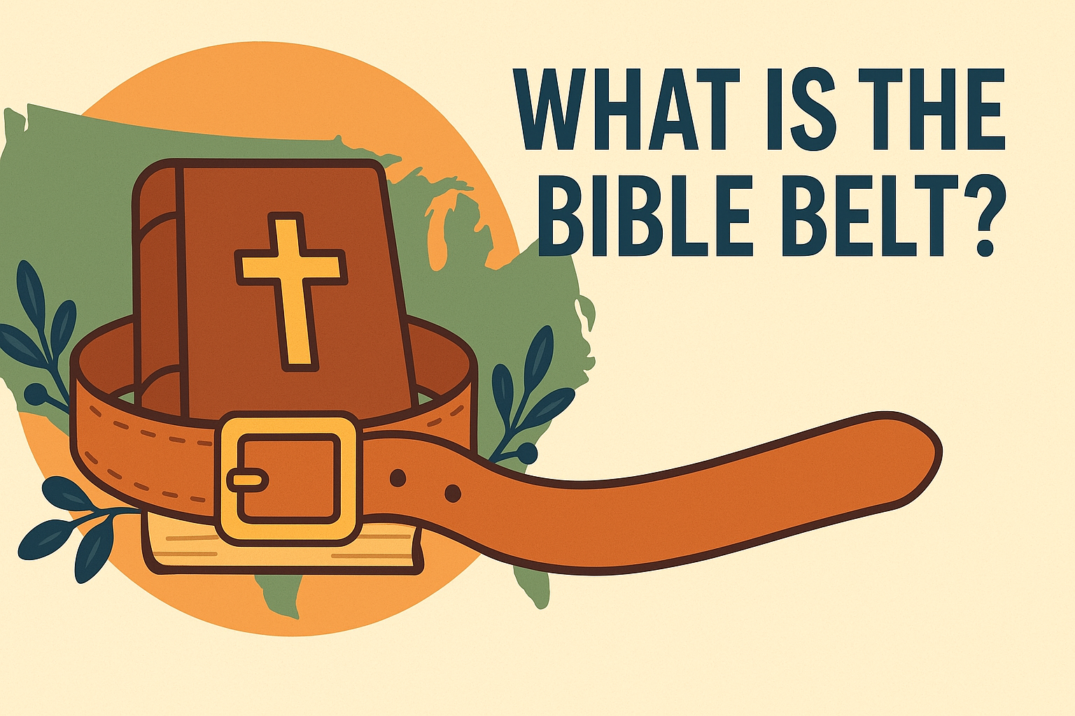 Cartoon illustration representing what is the bible belt