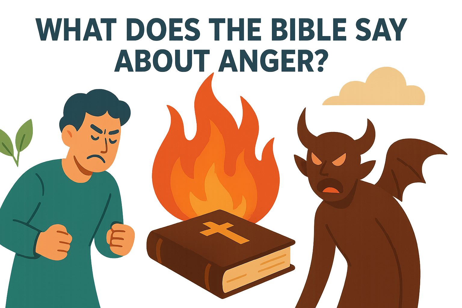 Cartoon illustration representing what does the bible say about anger