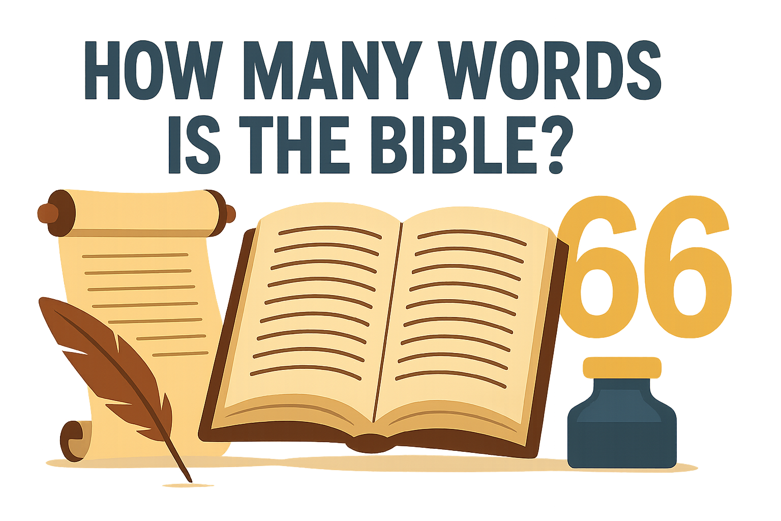 Cartoon illustration representing how many words is the bible