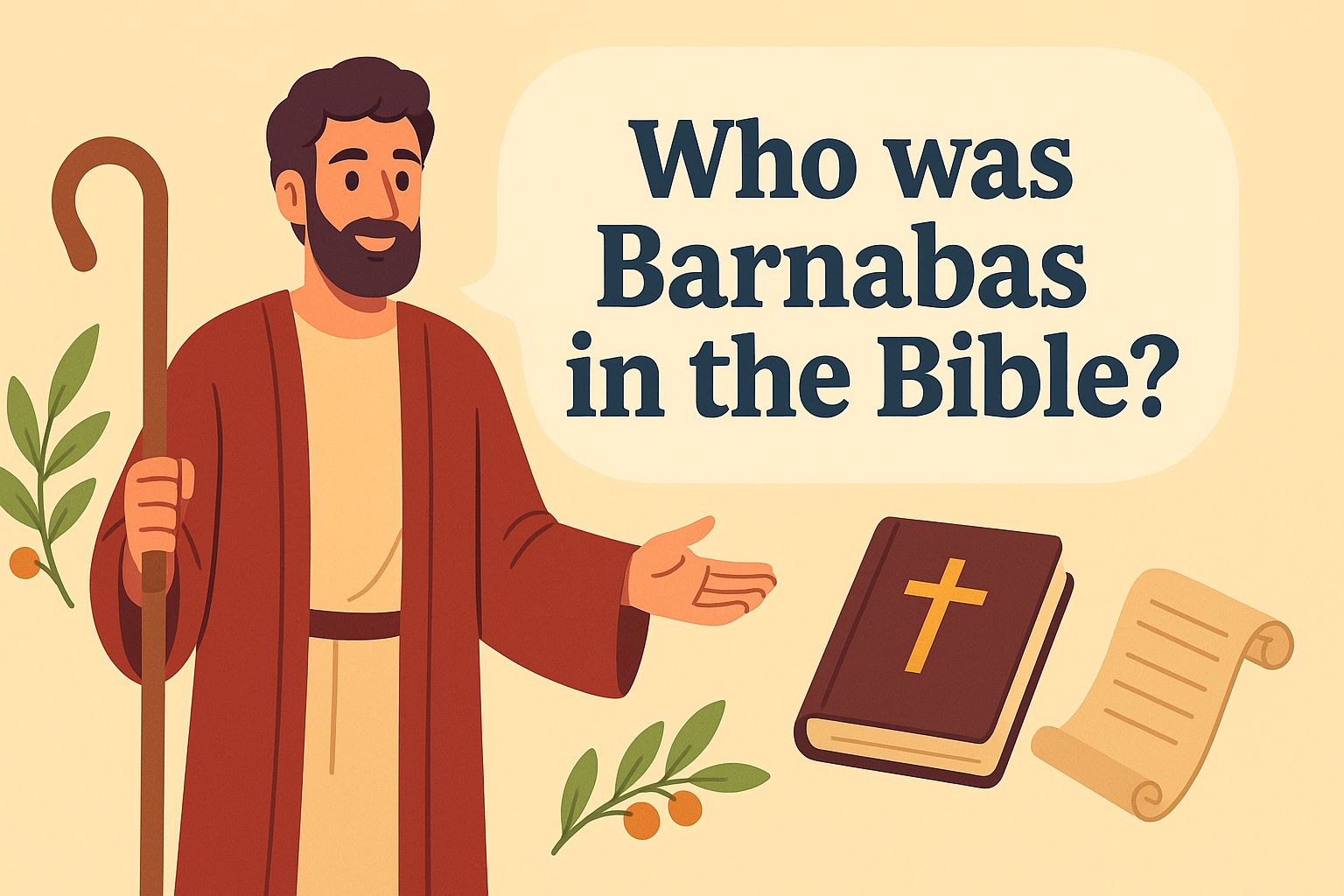 Cartoon illustration representing who was barnabas in the bible