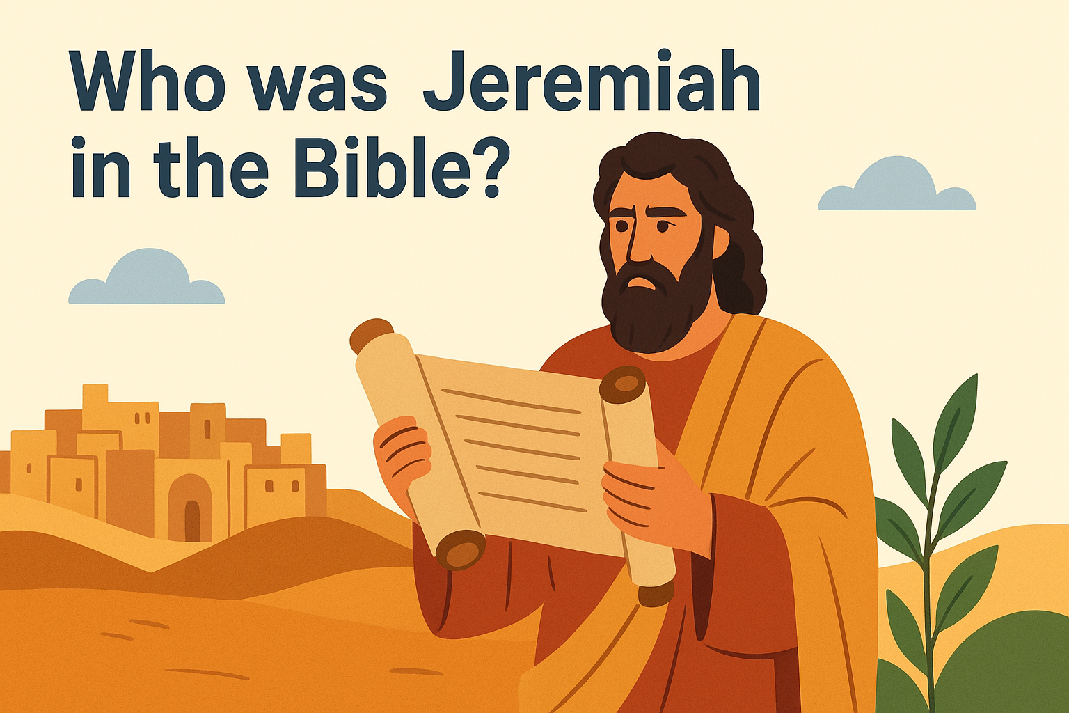 Cartoon illustration representing who was jeremiah in the bible