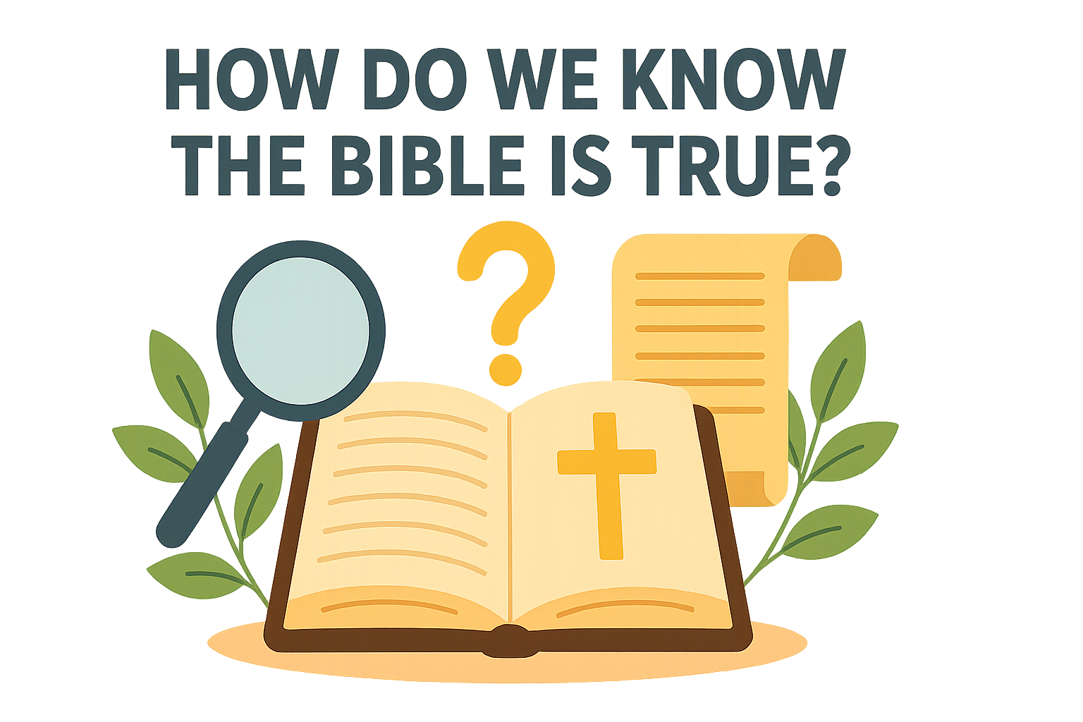 Cartoon illustration representing how do we know the bible is true