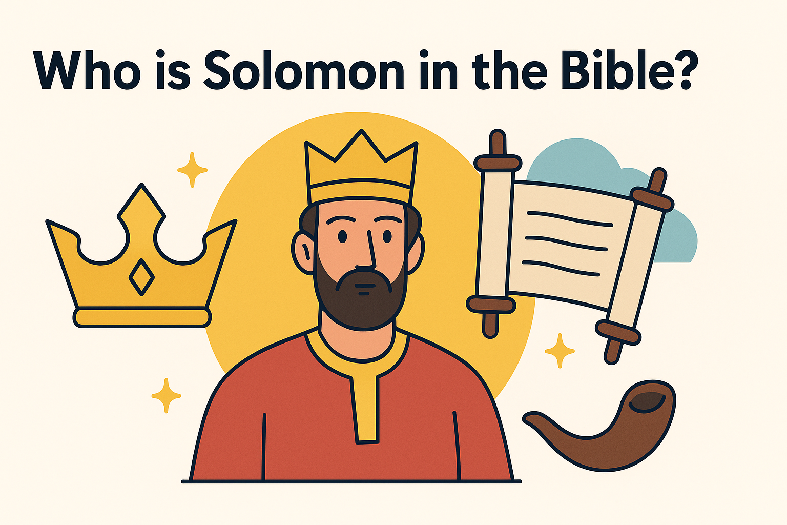 Cartoon illustration representing who is solomon in the bible