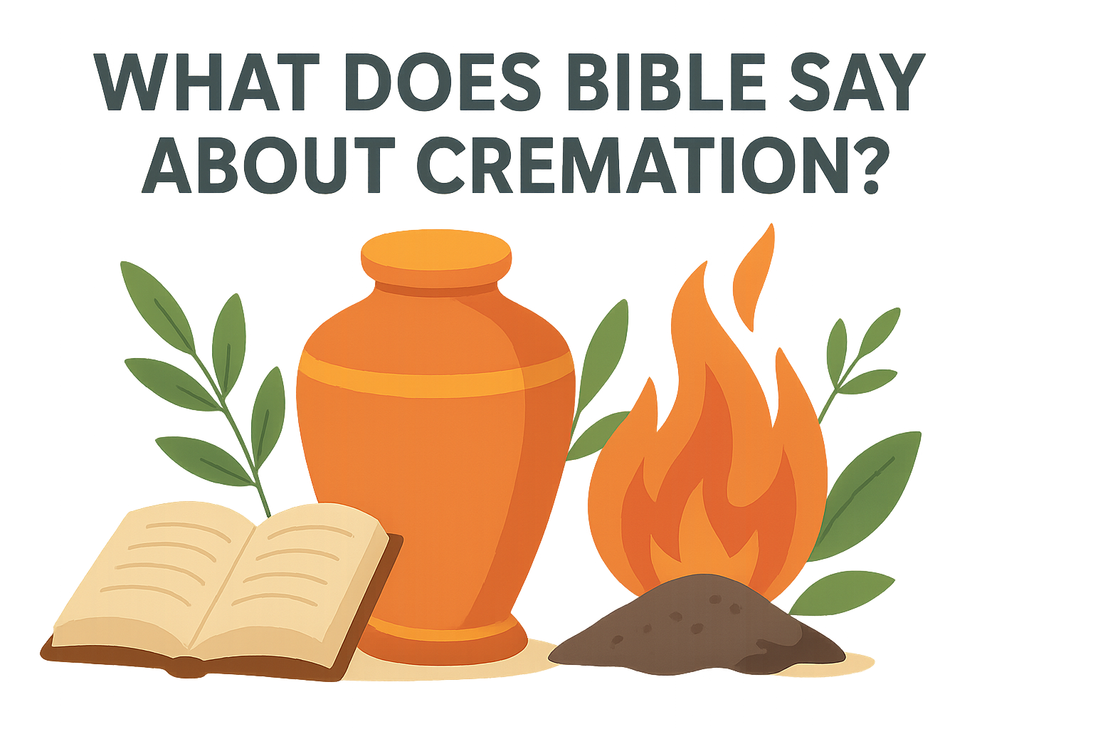Cartoon illustration representing what does bible say about cremation