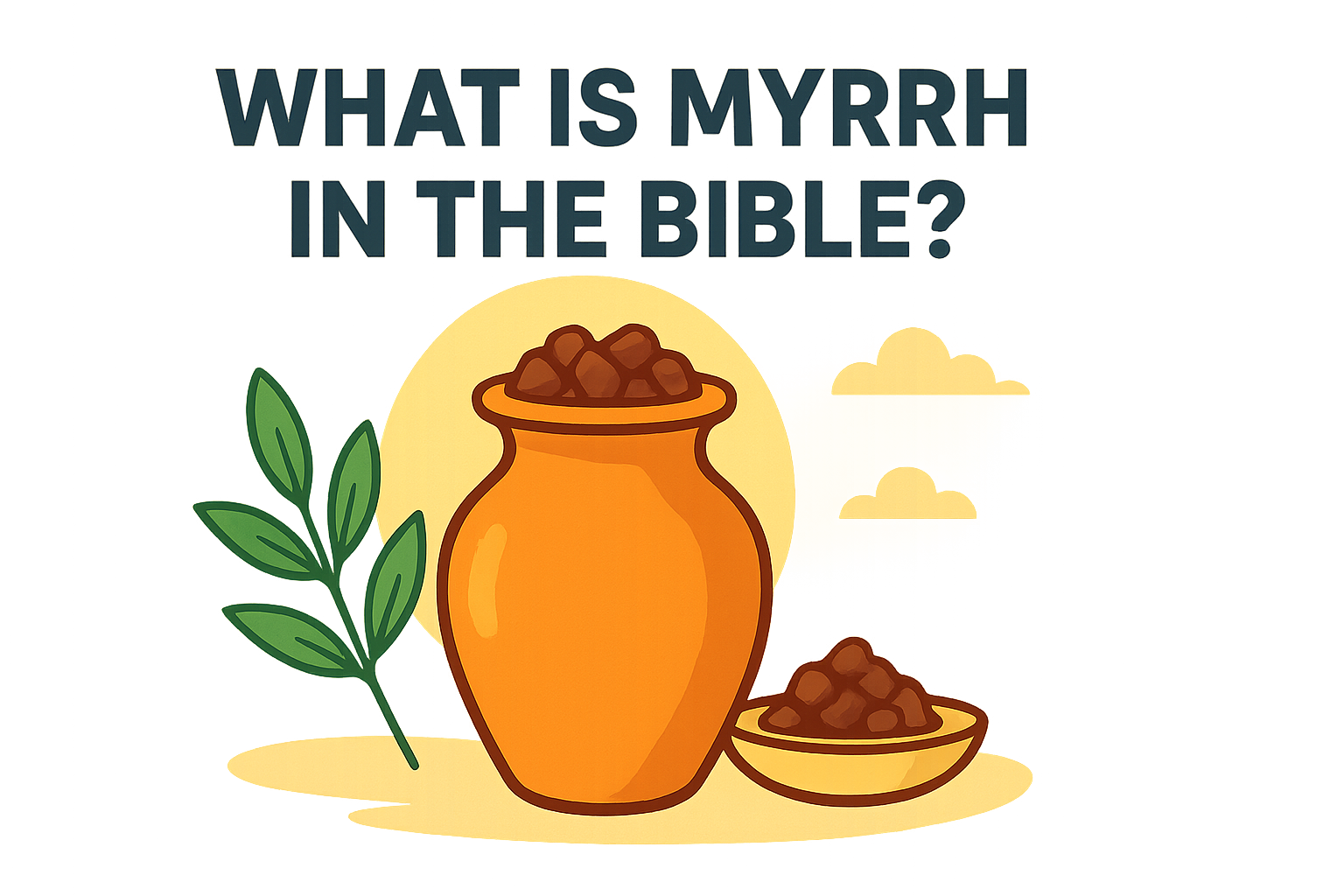 Cartoon illustration representing what is myrrh in the bible