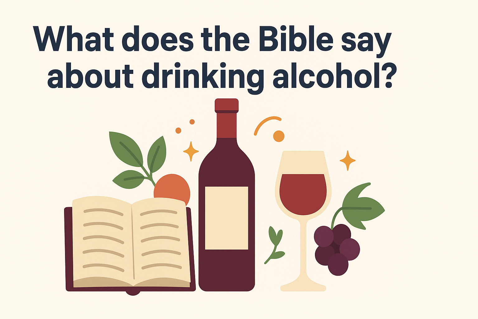 Cartoon illustration representing what does the bible say about drinking alcohol