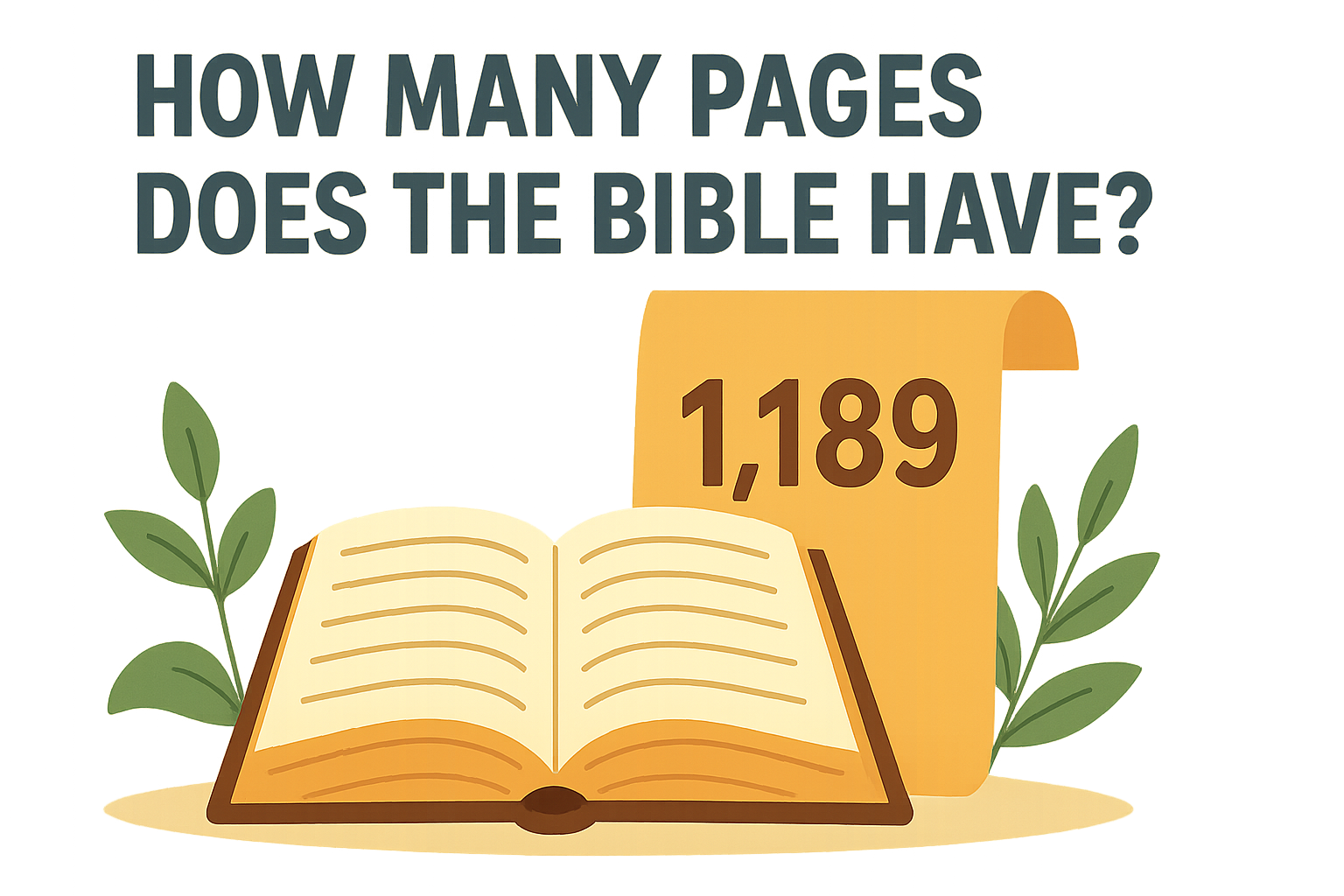 Cartoon illustration representing how many pages does the bible have