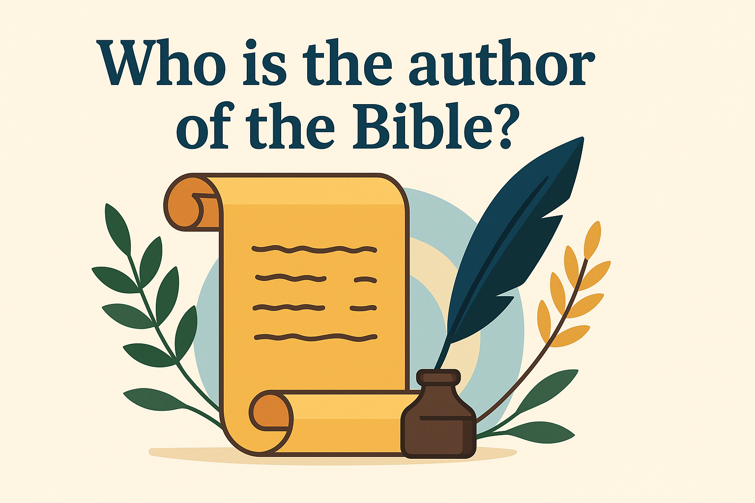 Cartoon illustration representing who is the author of the bible