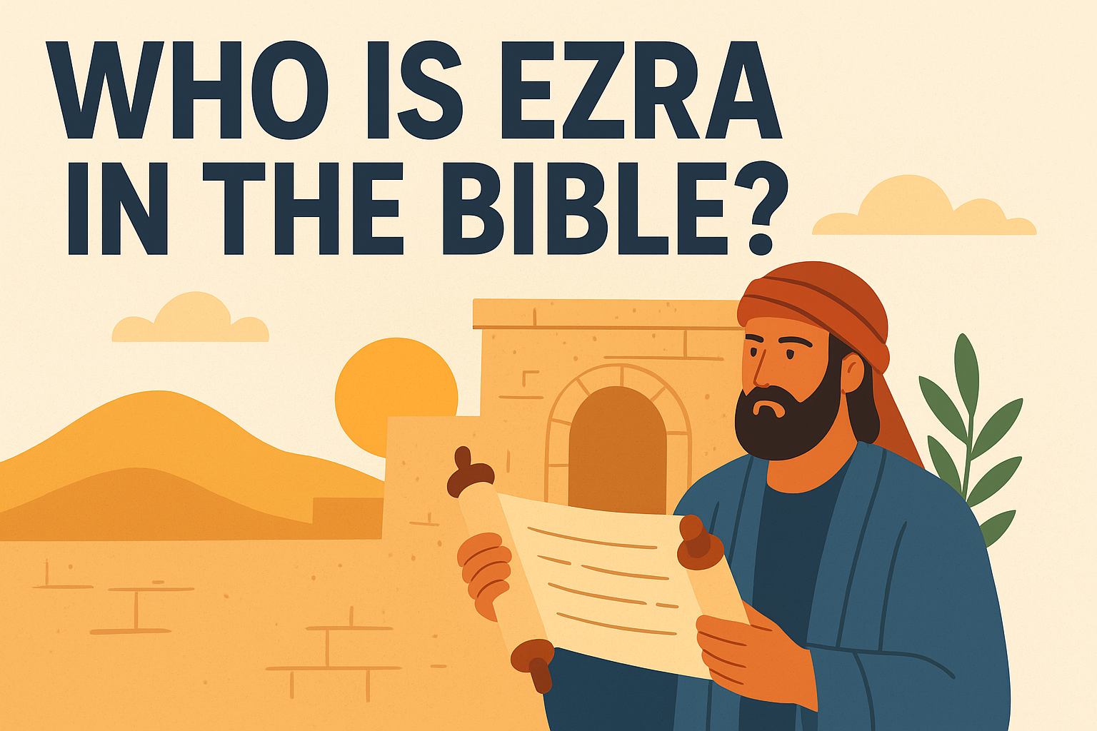 Cartoon illustration representing who is ezra in the bible