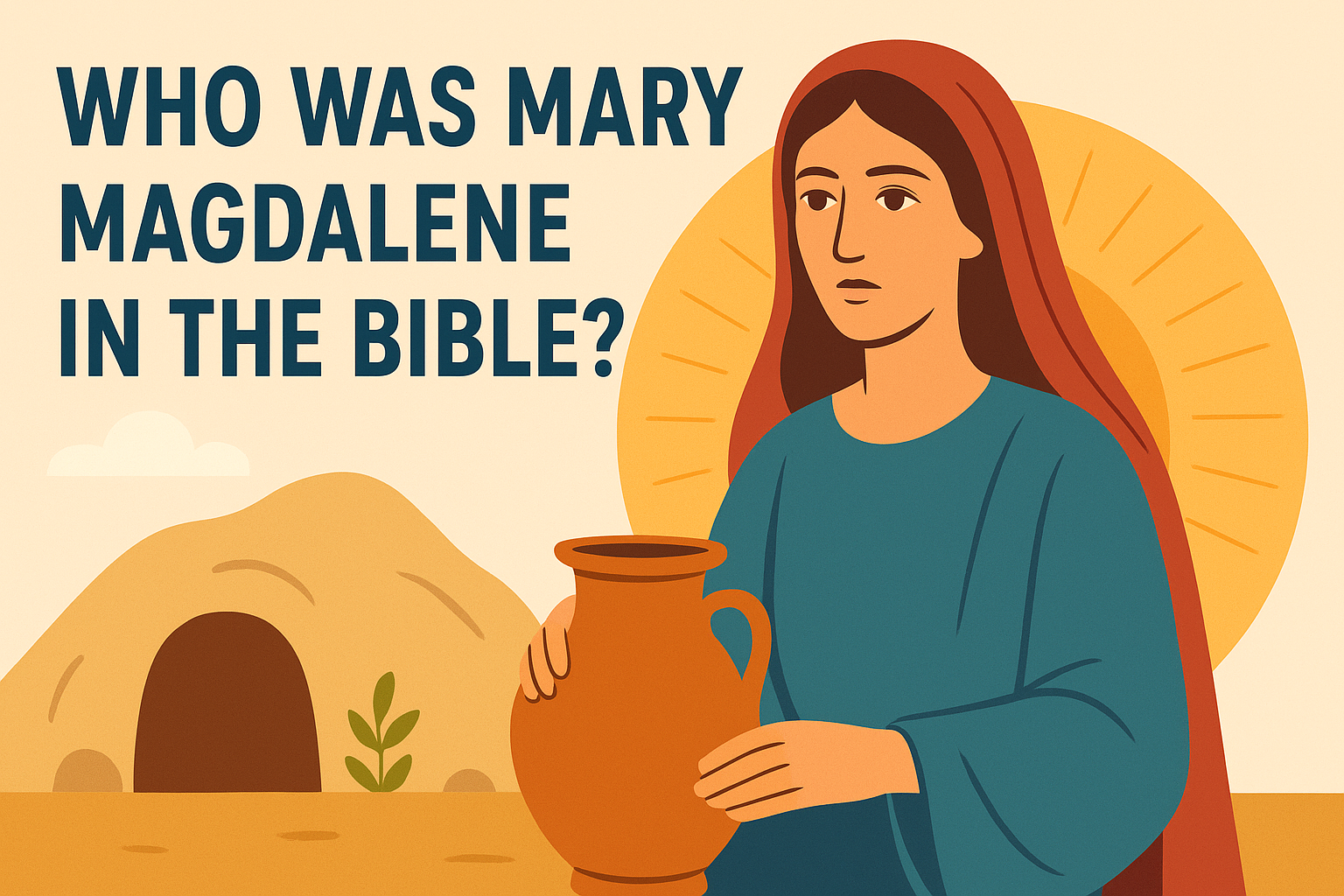 Cartoon illustration representing who was mary magdalene in the bible