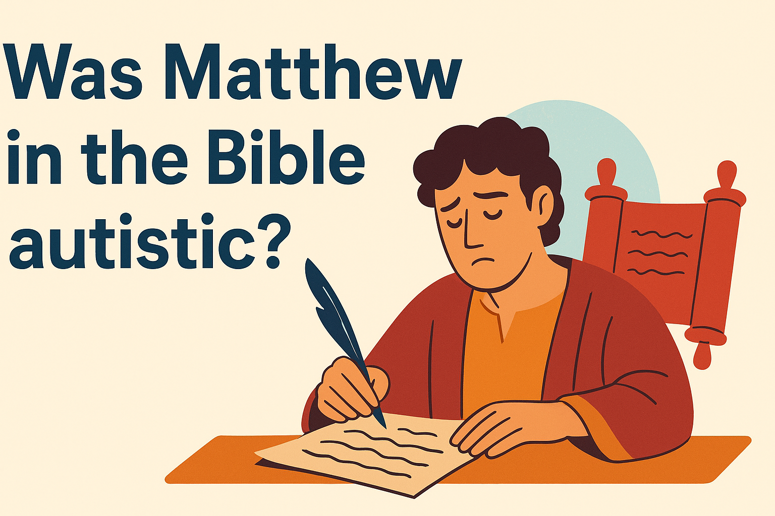 Cartoon illustration representing was matthew in the bible autistic