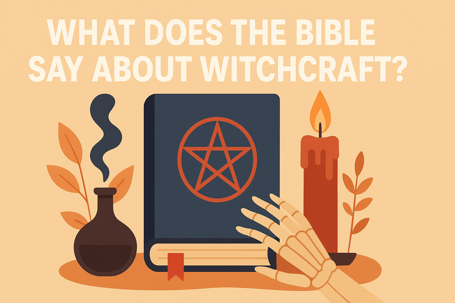Cartoon illustration representing what does the bible say about witchcraft