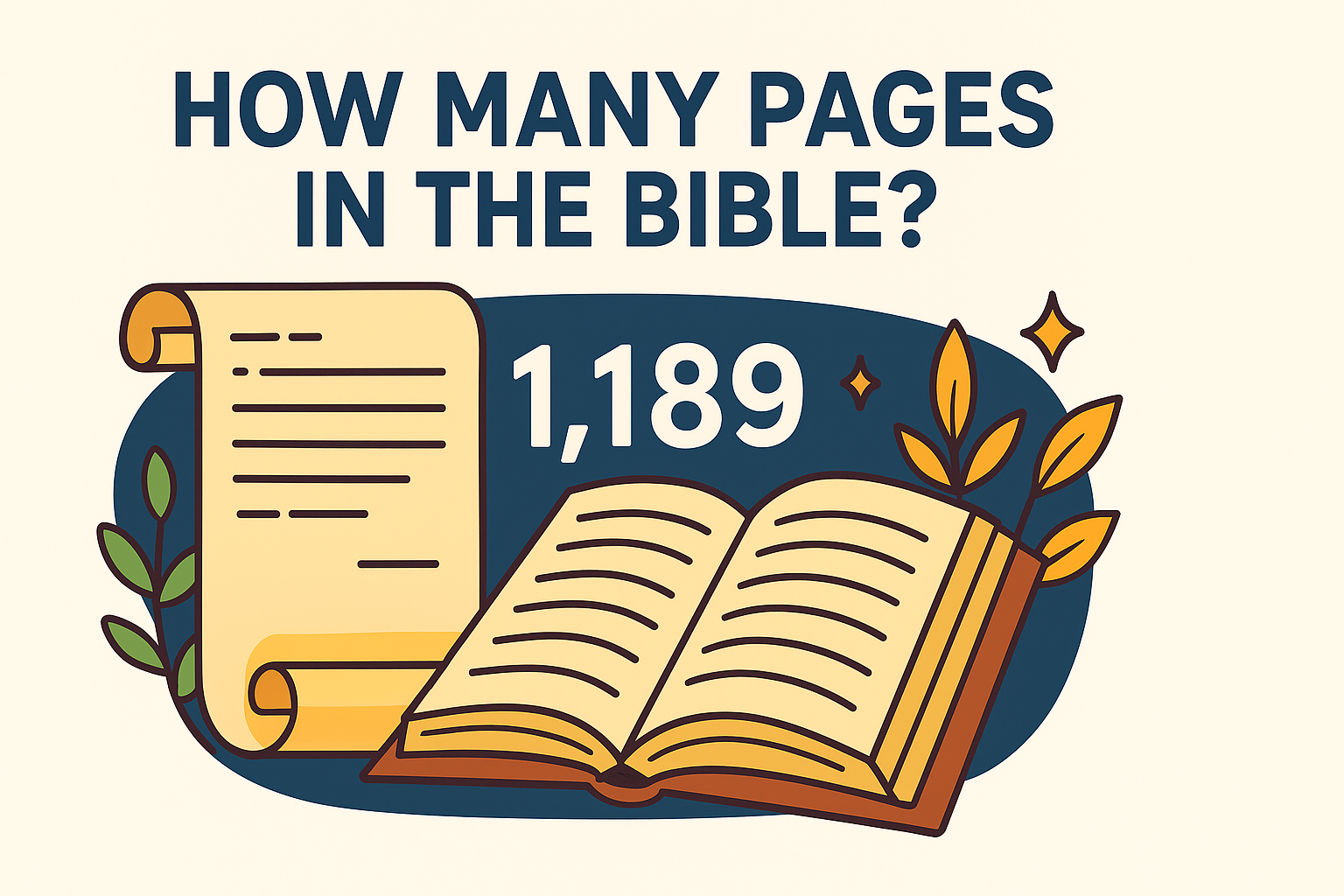 Cartoon illustration representing how many pages in the bible