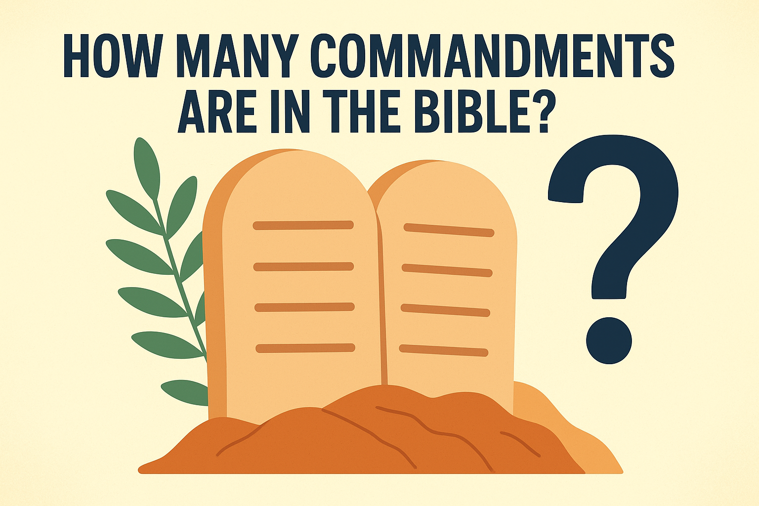 Cartoon illustration representing how many commandments are in the bible