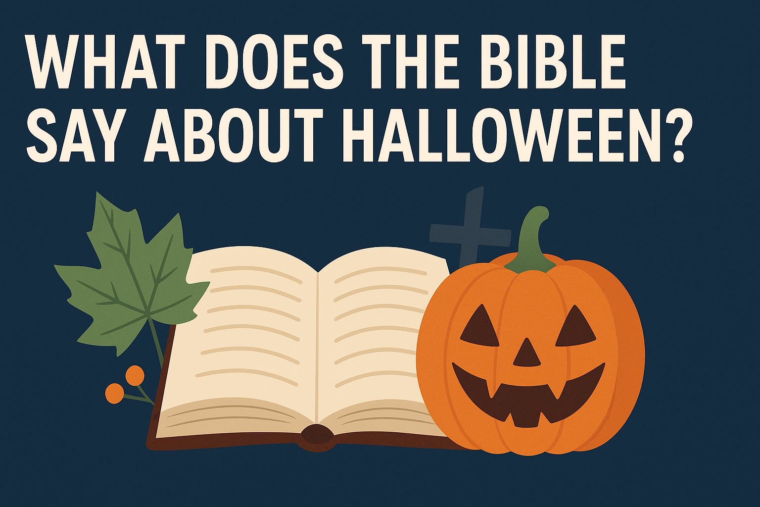Cartoon illustration representing what does the bible say about halloween