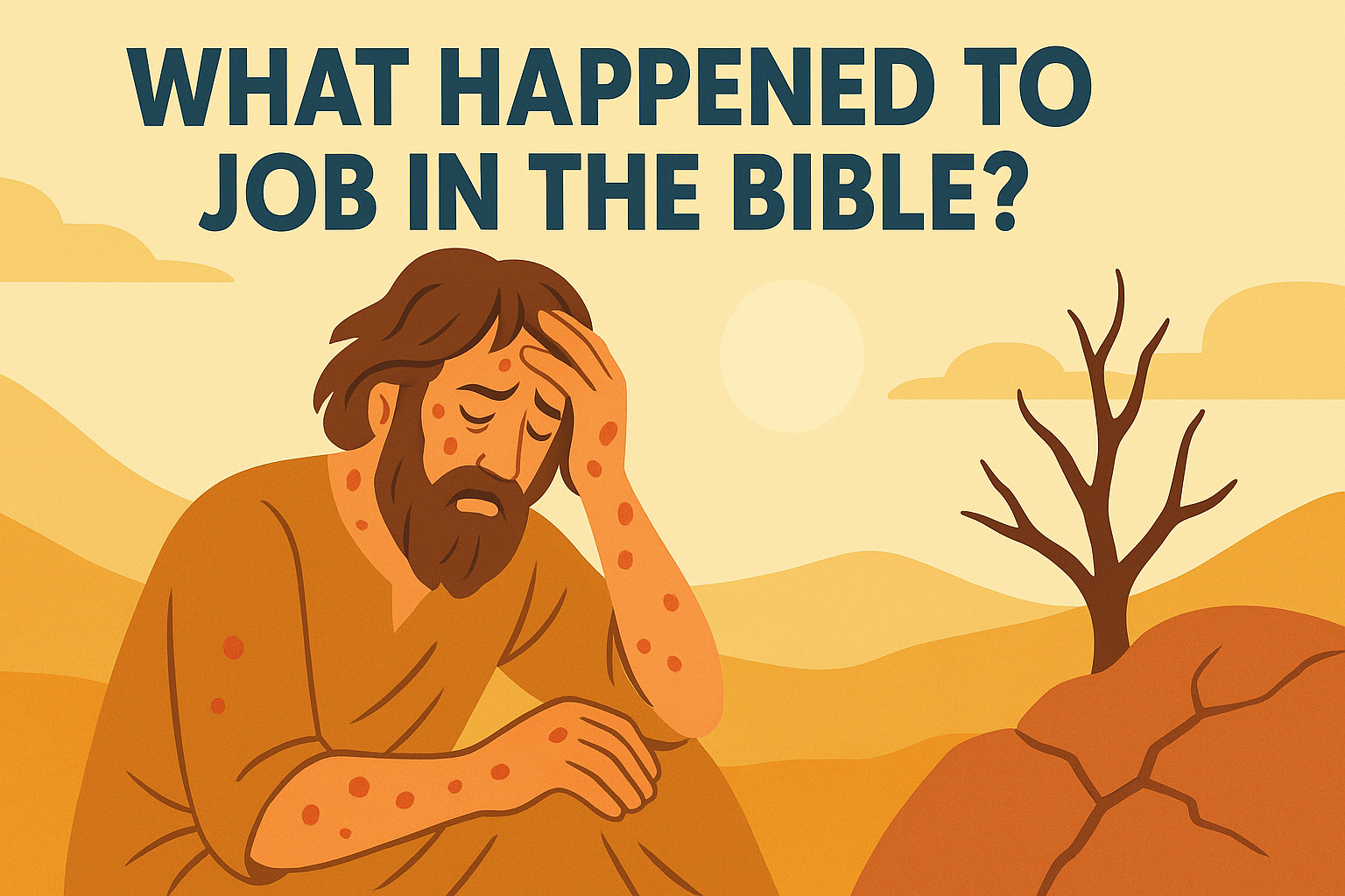 Cartoon illustration representing what happened to job in the bible