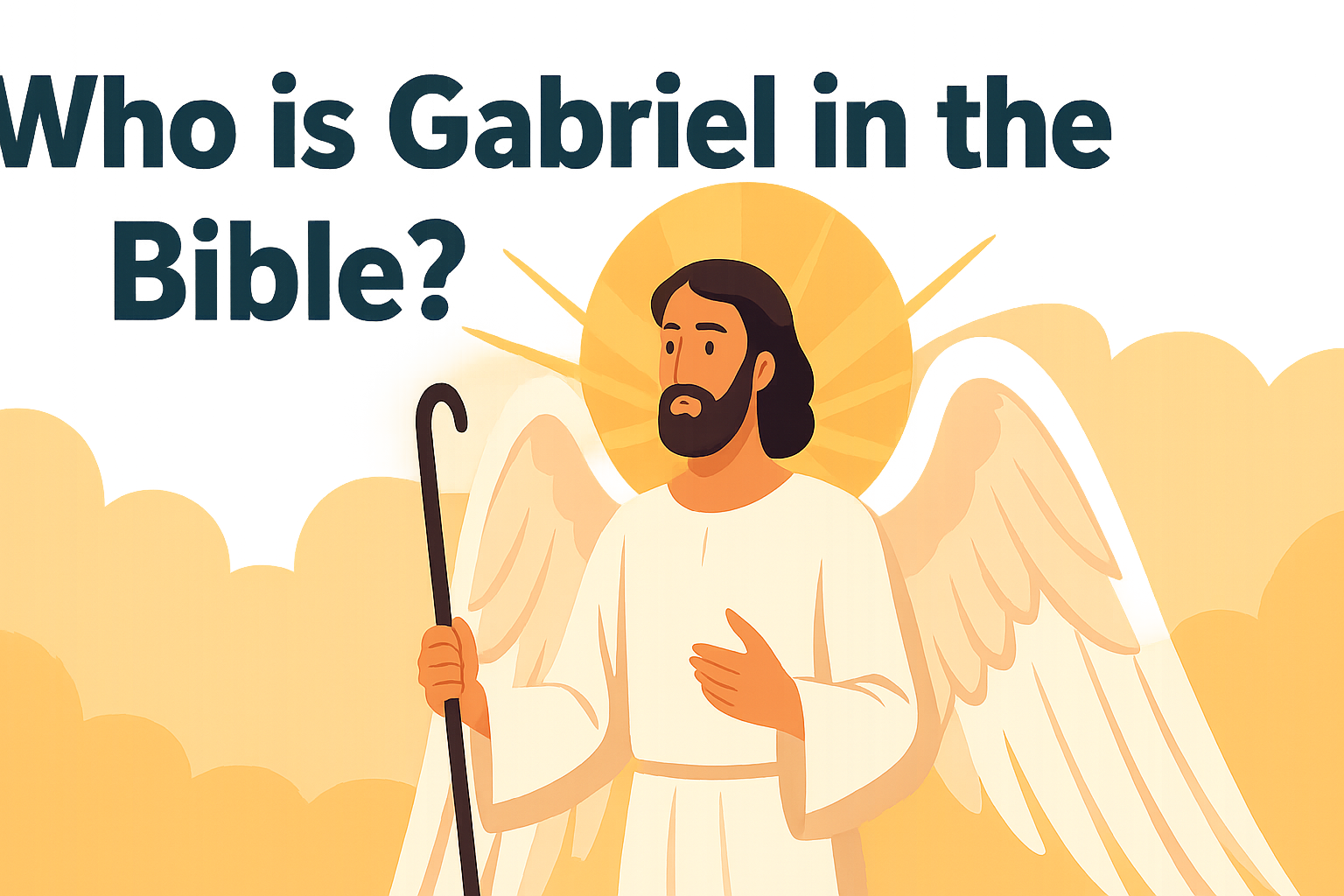 Cartoon illustration representing who is gabriel in the bible